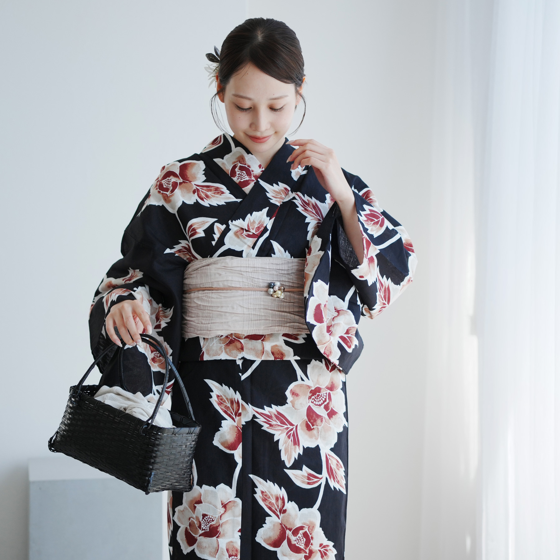 特大セール中！！！utatane  販売終了！変わり織り浴衣 帯セット 向日葵 特大セール中！！！utatane 販売終了！変わり織り浴衣 帯セット