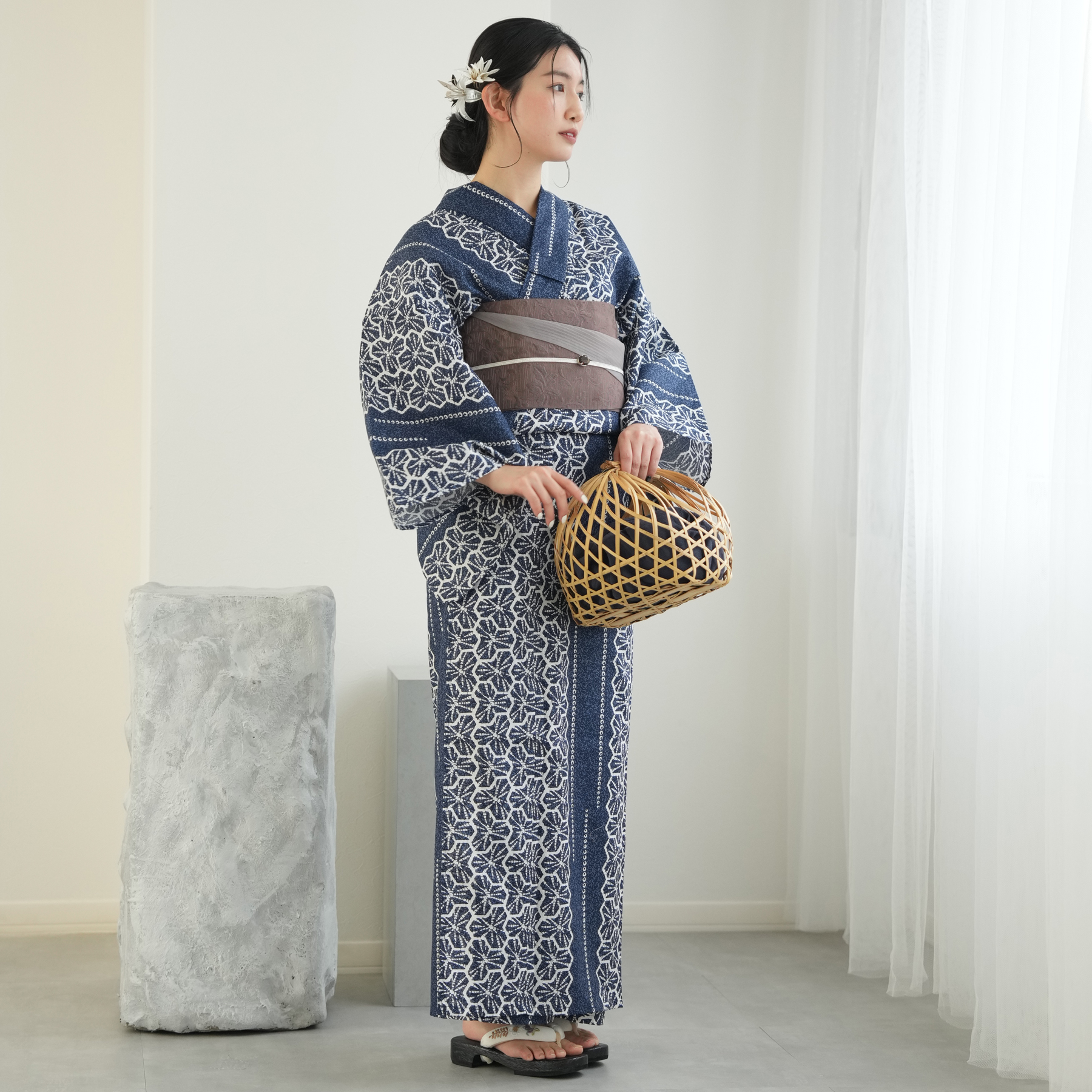 utatane/(W)高級変わり織り浴衣3点セット utatane｜utatane/(W)高級変わり織り浴衣3点セット 大正浪漫