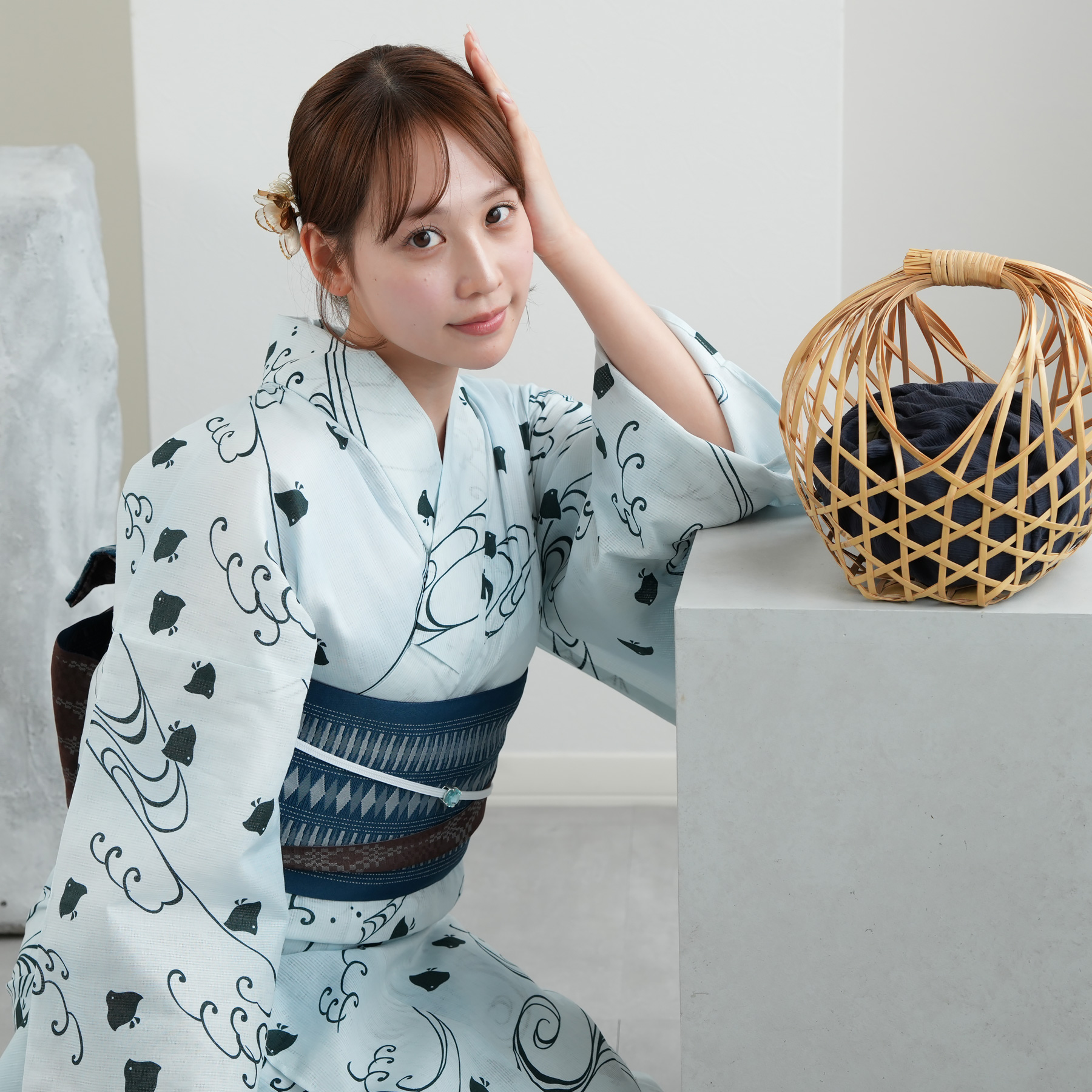 【新品未開封】utatane 高級浴衣 兵児帯　下駄　セット utatane 浴衣 レディース セット（浴衣 帯 下駄） トールサイズ