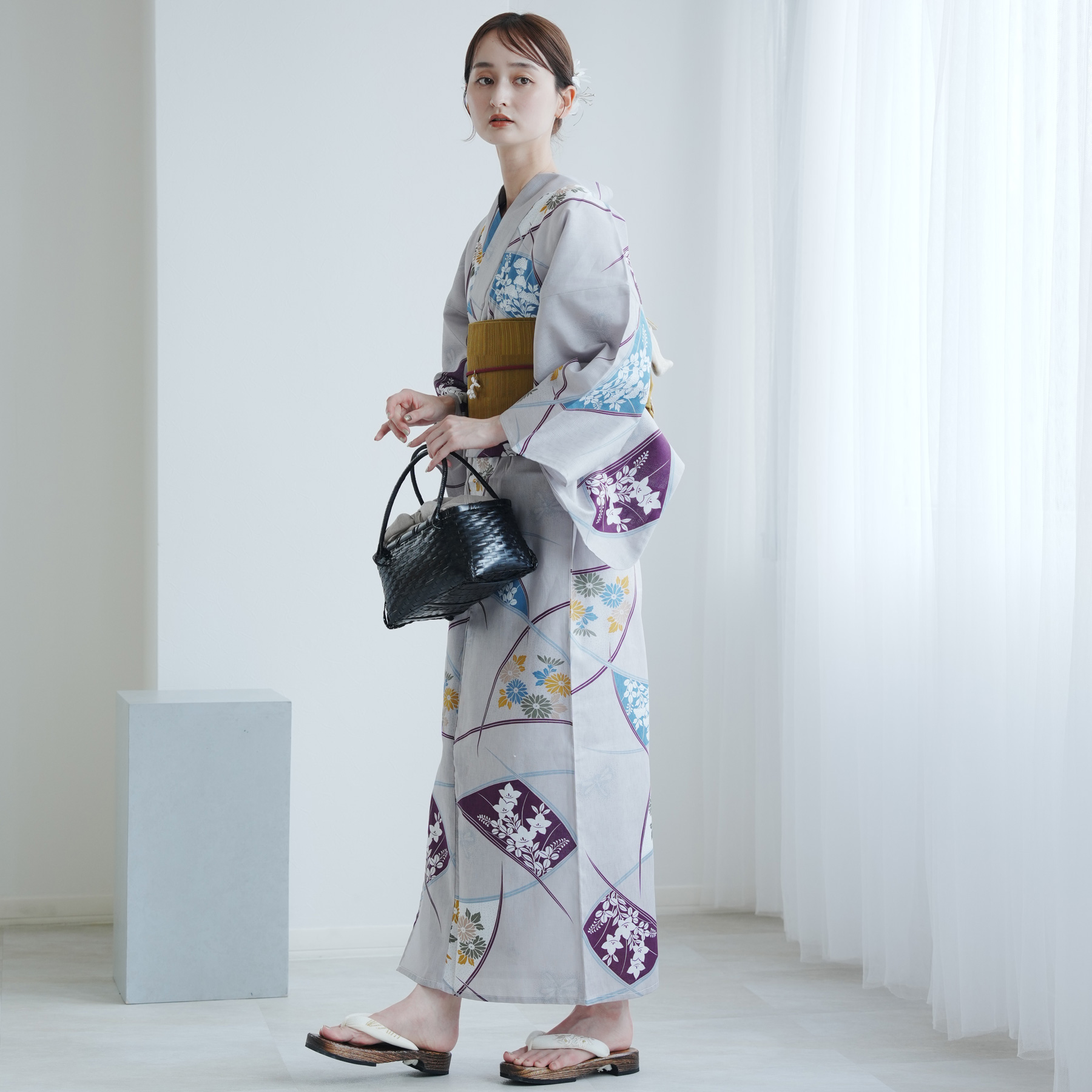 浴衣 レディース セット utatane 高級変わり織 浴衣3点セット