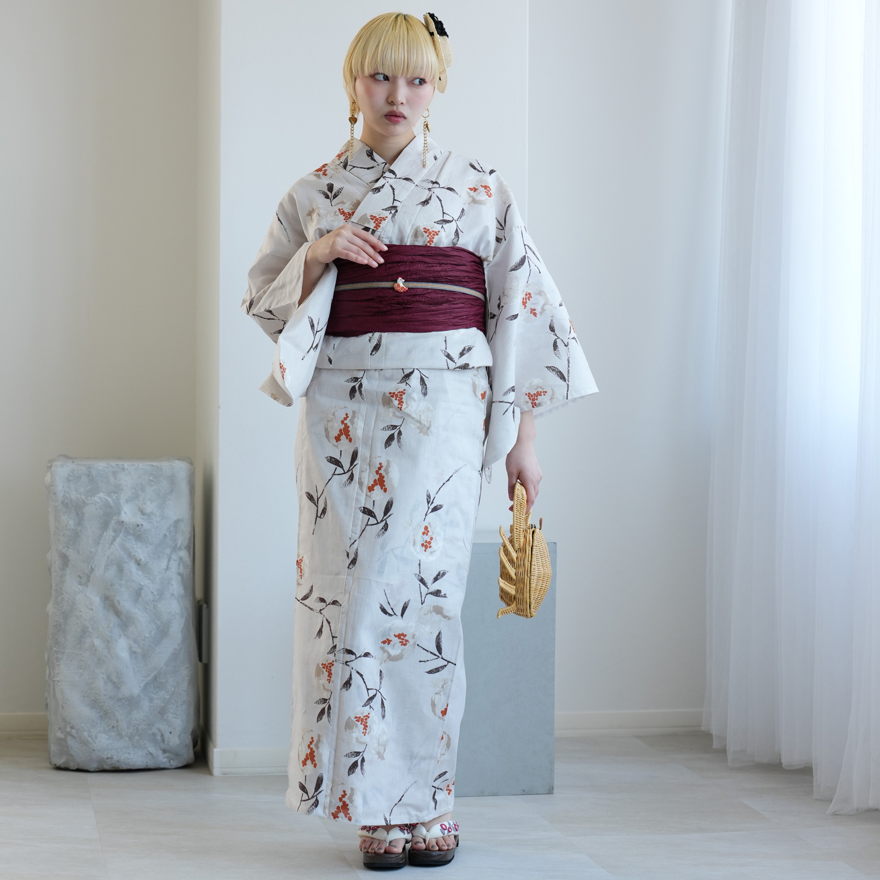 浴衣 レディース セット Sサイズ ニコアンティーク 高級変わり織 浴衣3