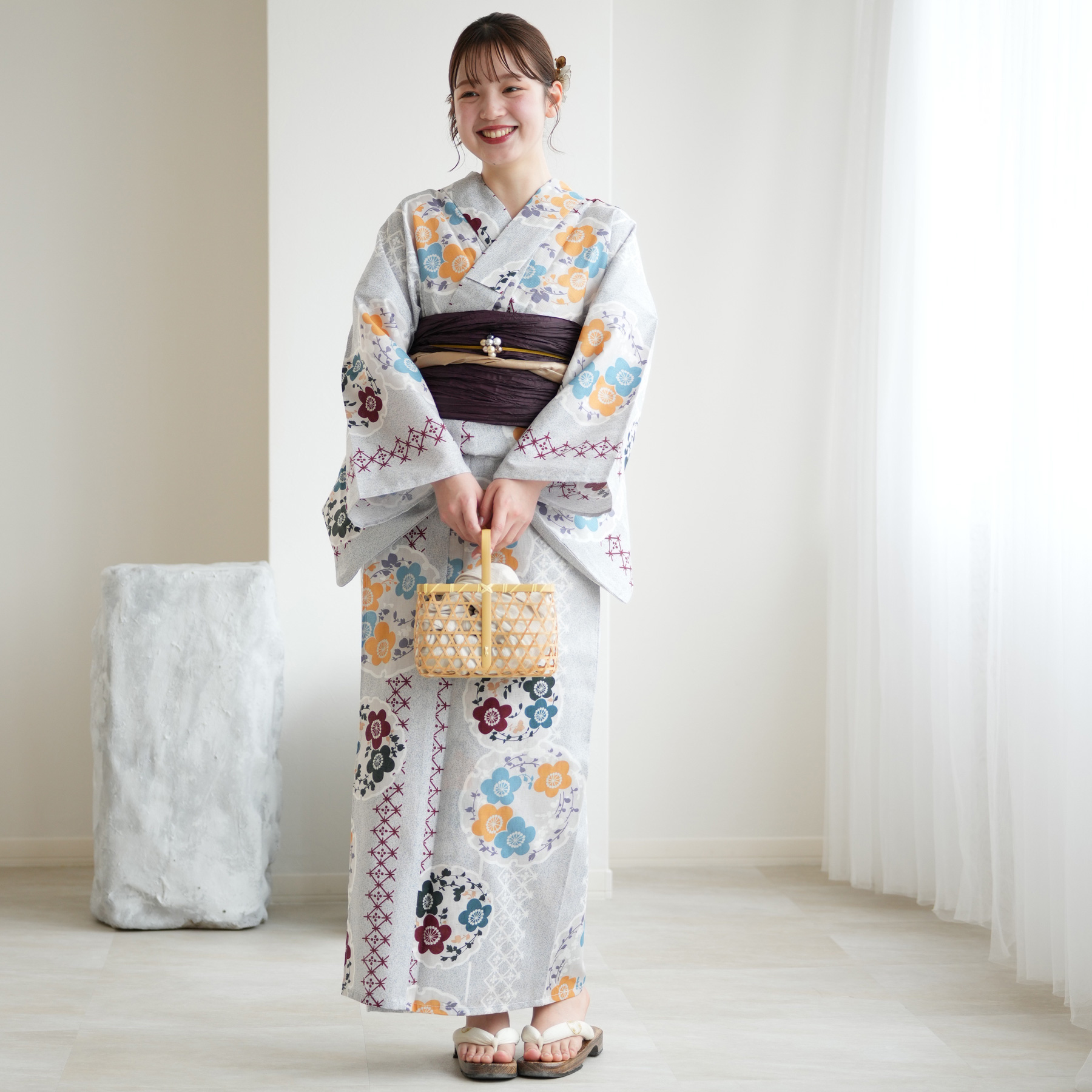 utatane 浴衣 レディース セット トールサイズ 高級変わり織 浴衣3点