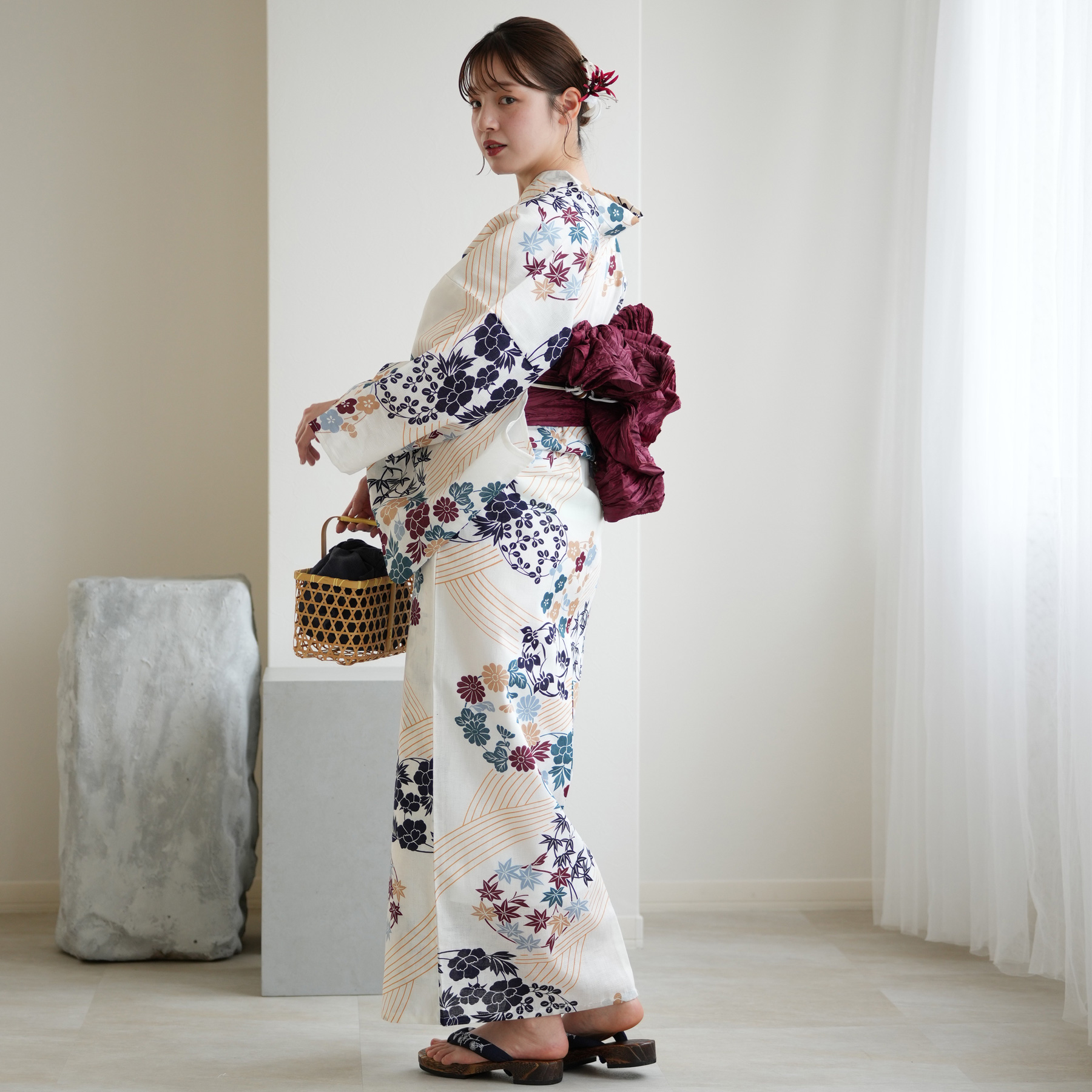 utatane 浴衣 レディース セット 高級変わり織 浴衣3点セット