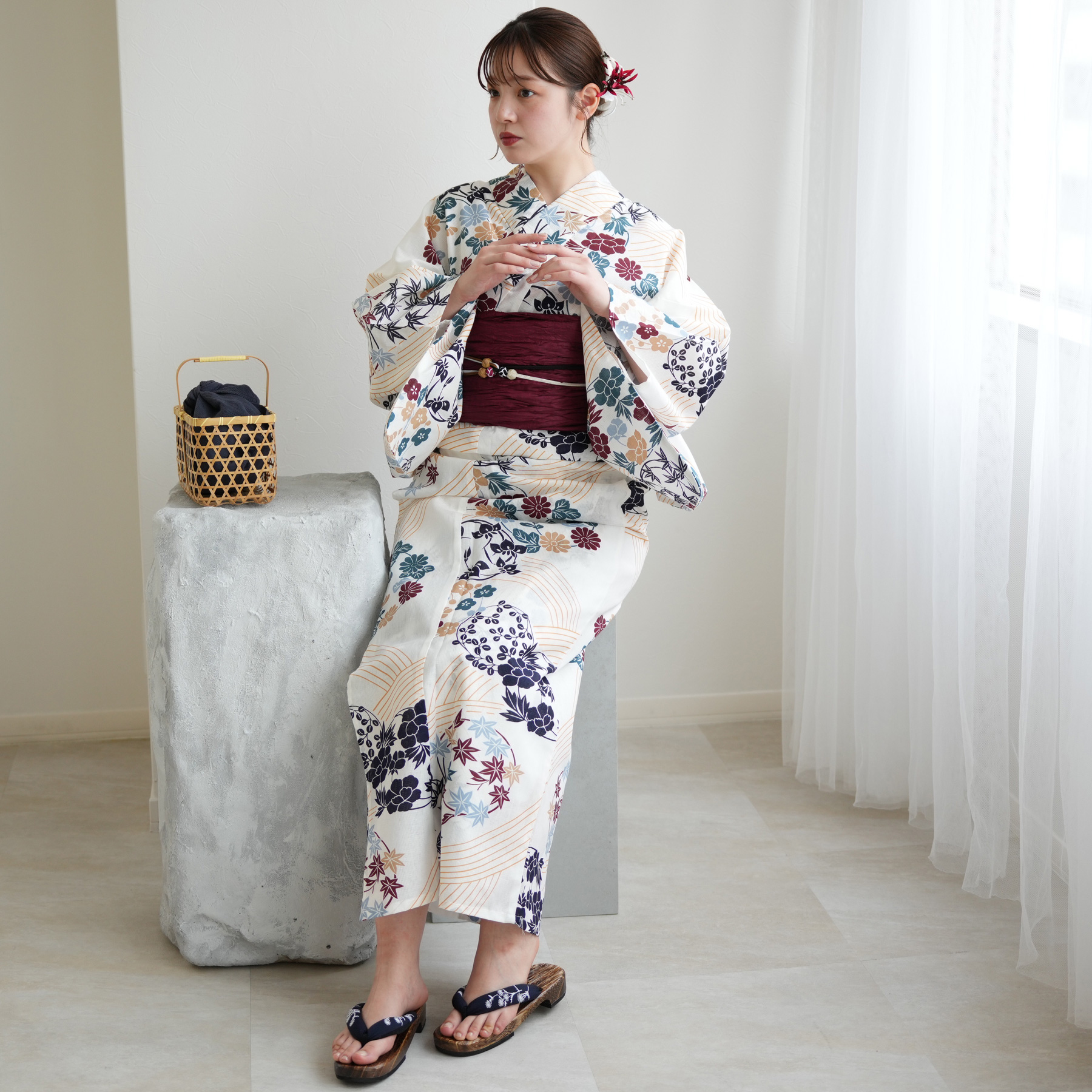 utatane 浴衣 レディース セット 高級変わり織 浴衣3点セット