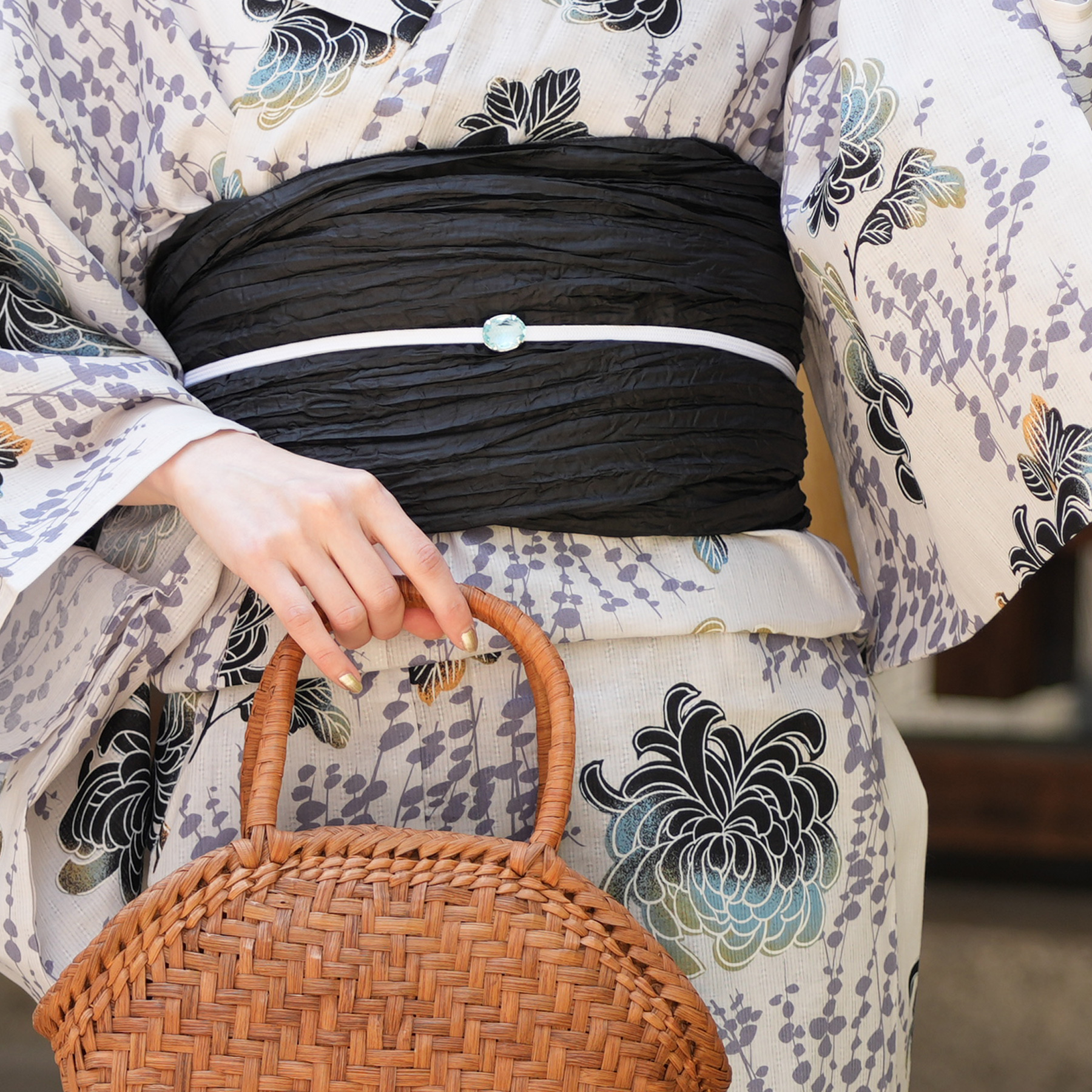【中古美品】　乱菊　浴衣　リバーシブル帯　下駄　３点セット 楽天市場】(浴衣値下げ価格据え置き8/28迄)浴衣 帯 下駄 3点