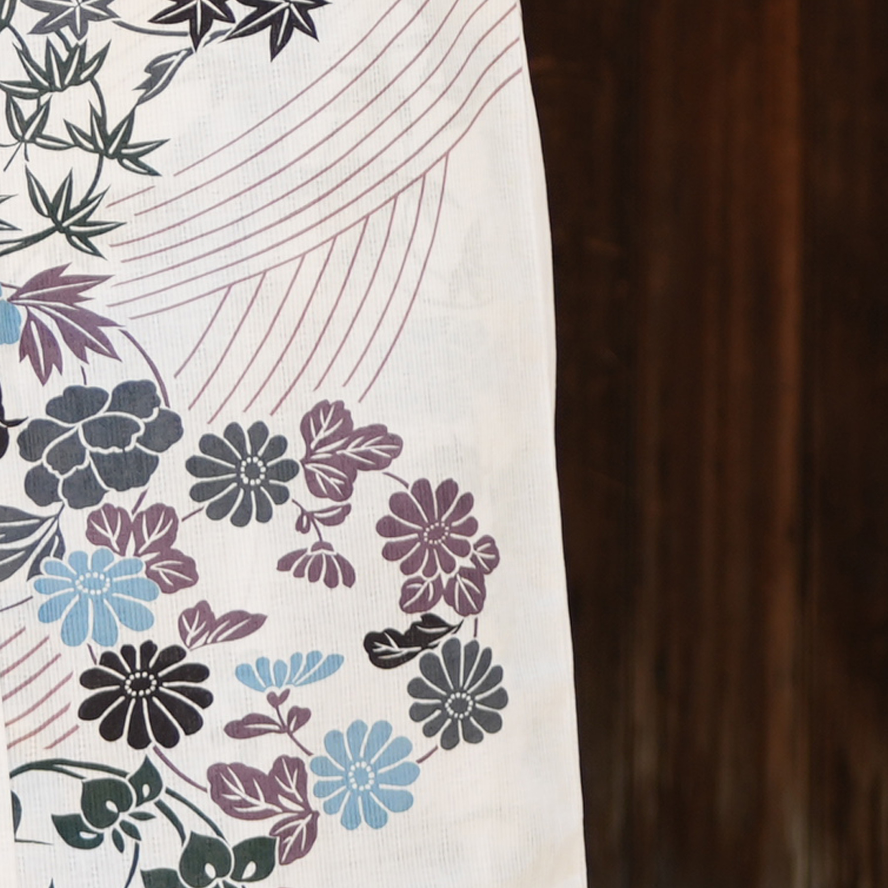 美品　utatane　浴衣セット　萩　ベージュ　ウタタネ　花柄　くすみ紫 utatane｜utatane/(W)高級変わり織り浴衣3点セット ベージュに