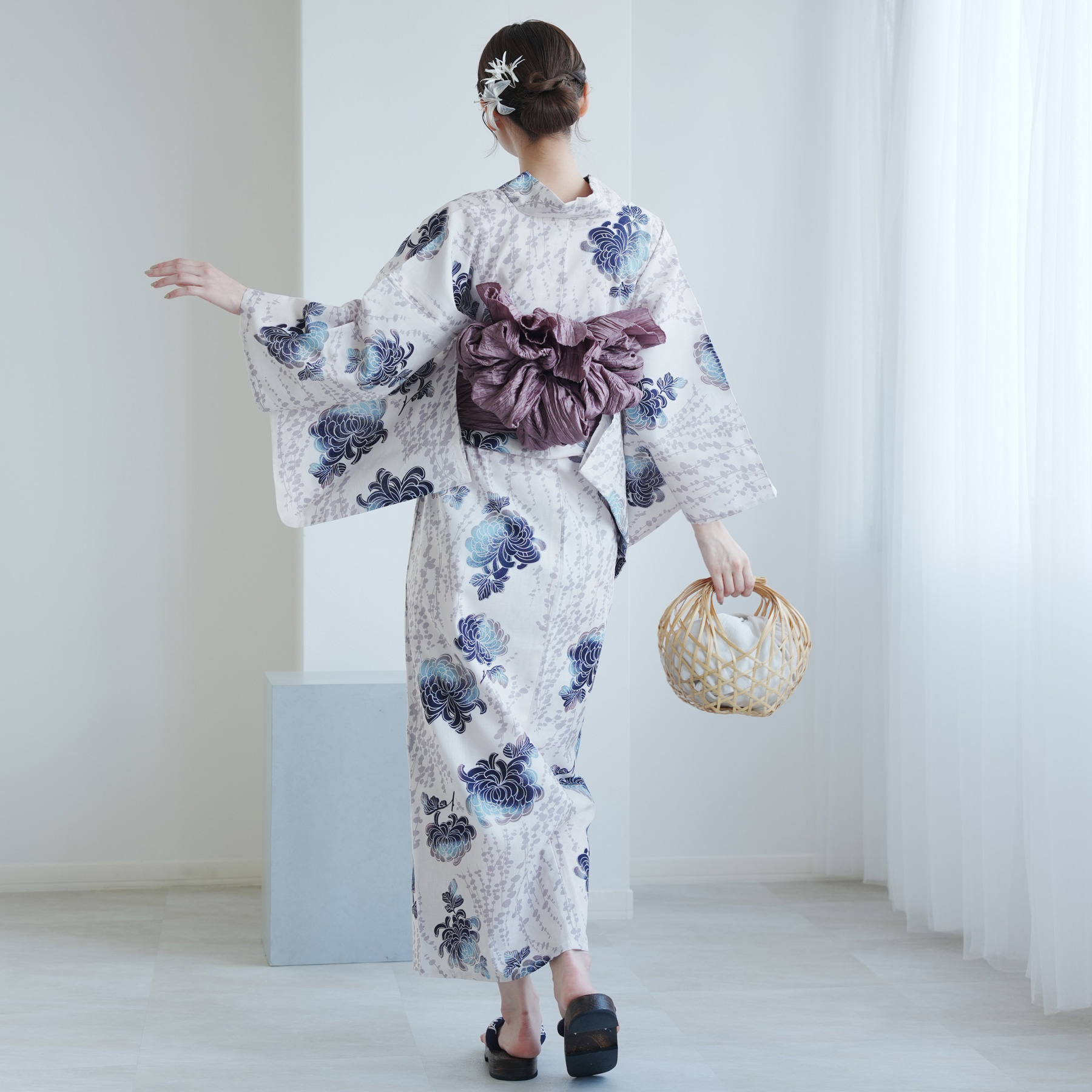 utatane 浴衣　浴衣・帯セット utatane 浴衣 レディース セット 高級変わり織 浴衣3点セット