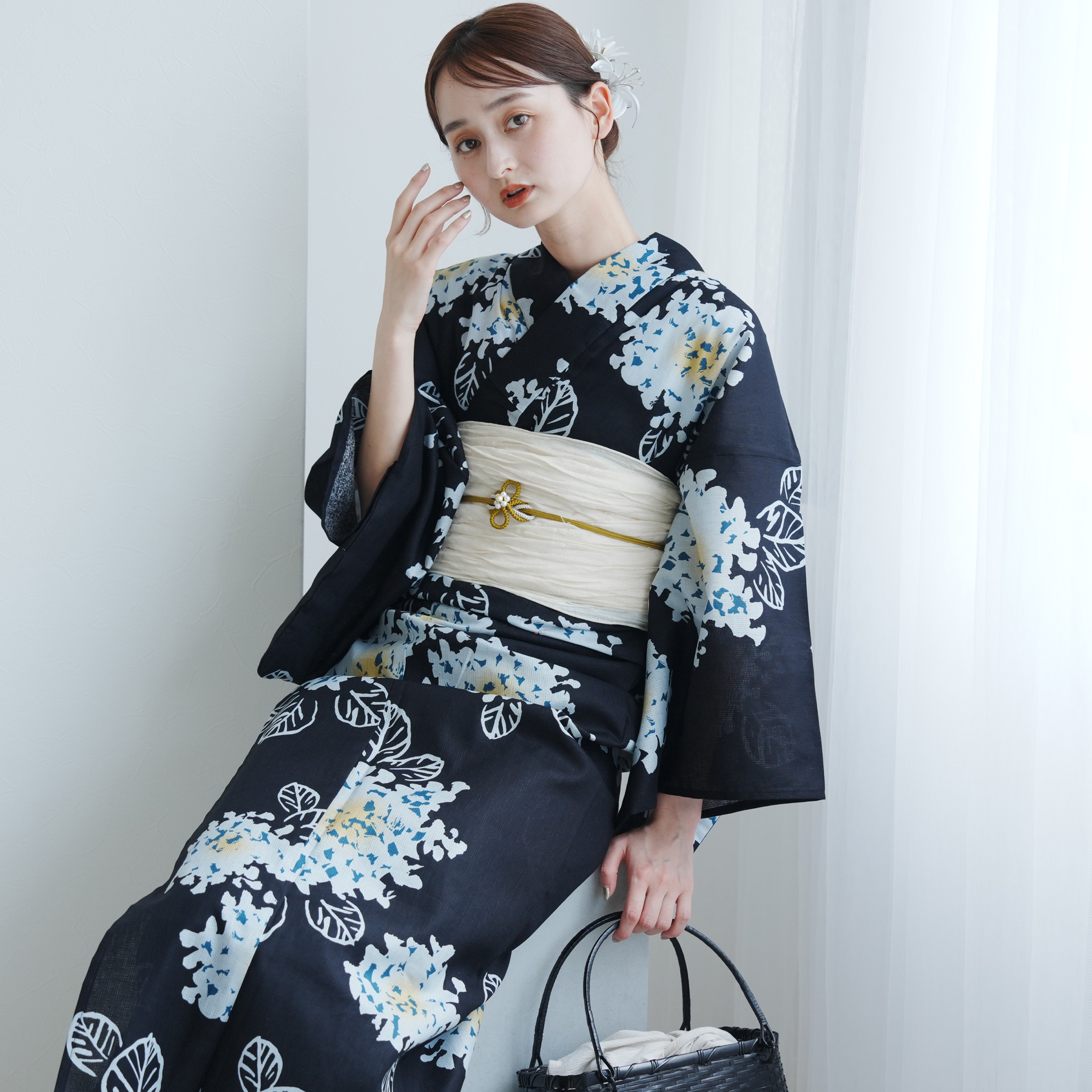 utatane 浴衣 レディース セット 高級変わり織 浴衣3点セット
