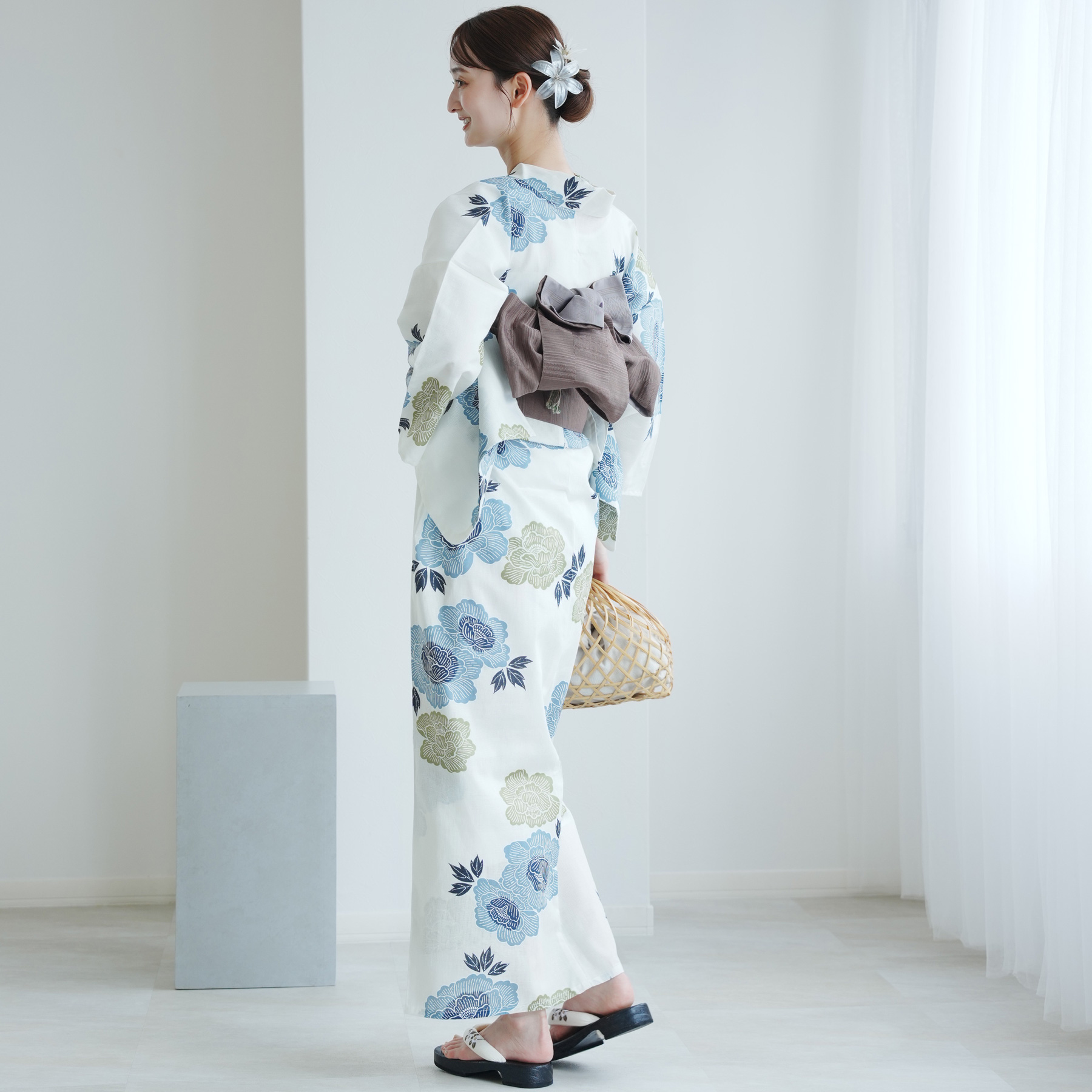 utatane*高級変わり織 浴衣3点セット utatane 浴衣 レディース セット 高級変わり織 浴衣3点セット 苔