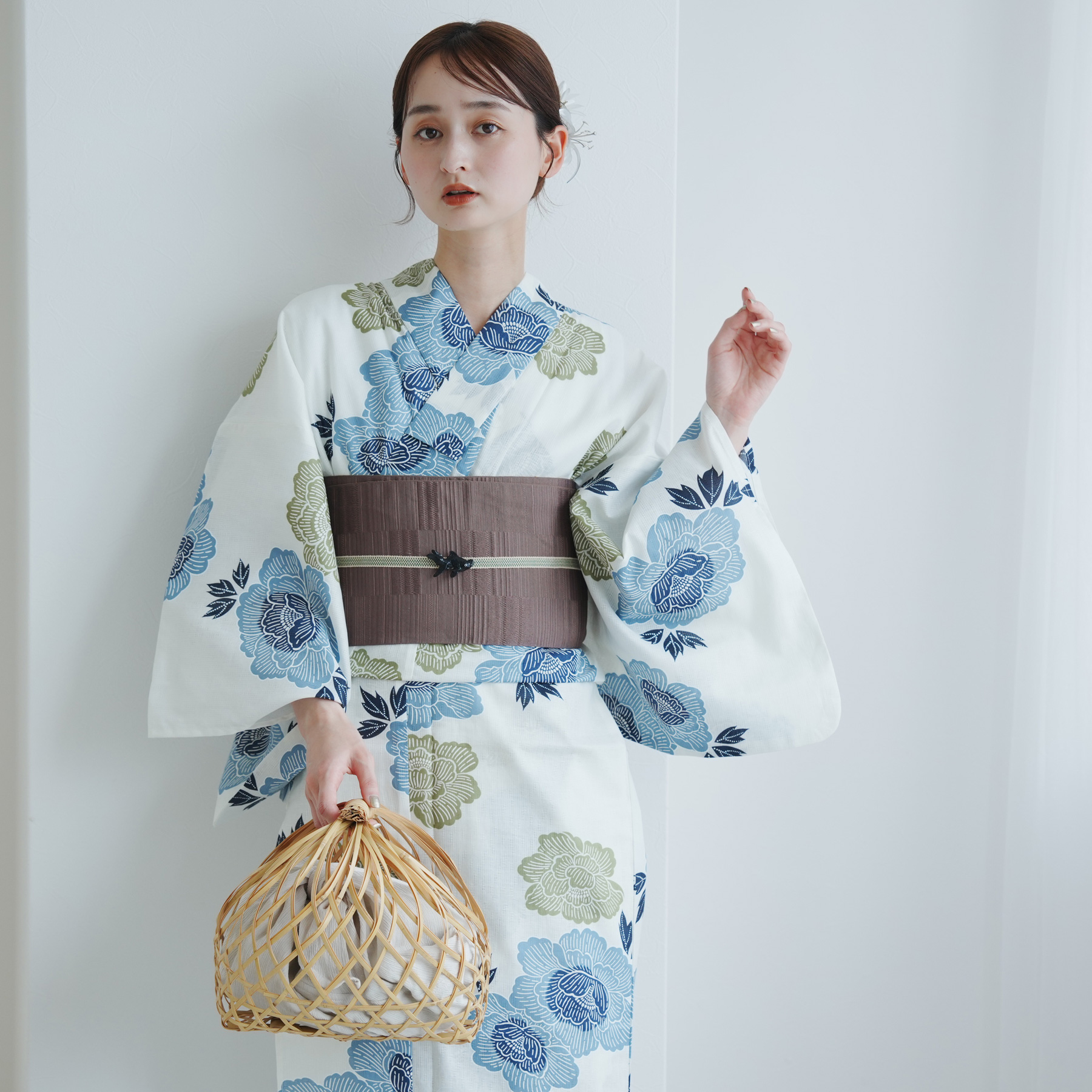 utatane*高級変わり織 浴衣3点セット utatane 浴衣 レディース セット 高級変わり織 浴衣3点セット 藍