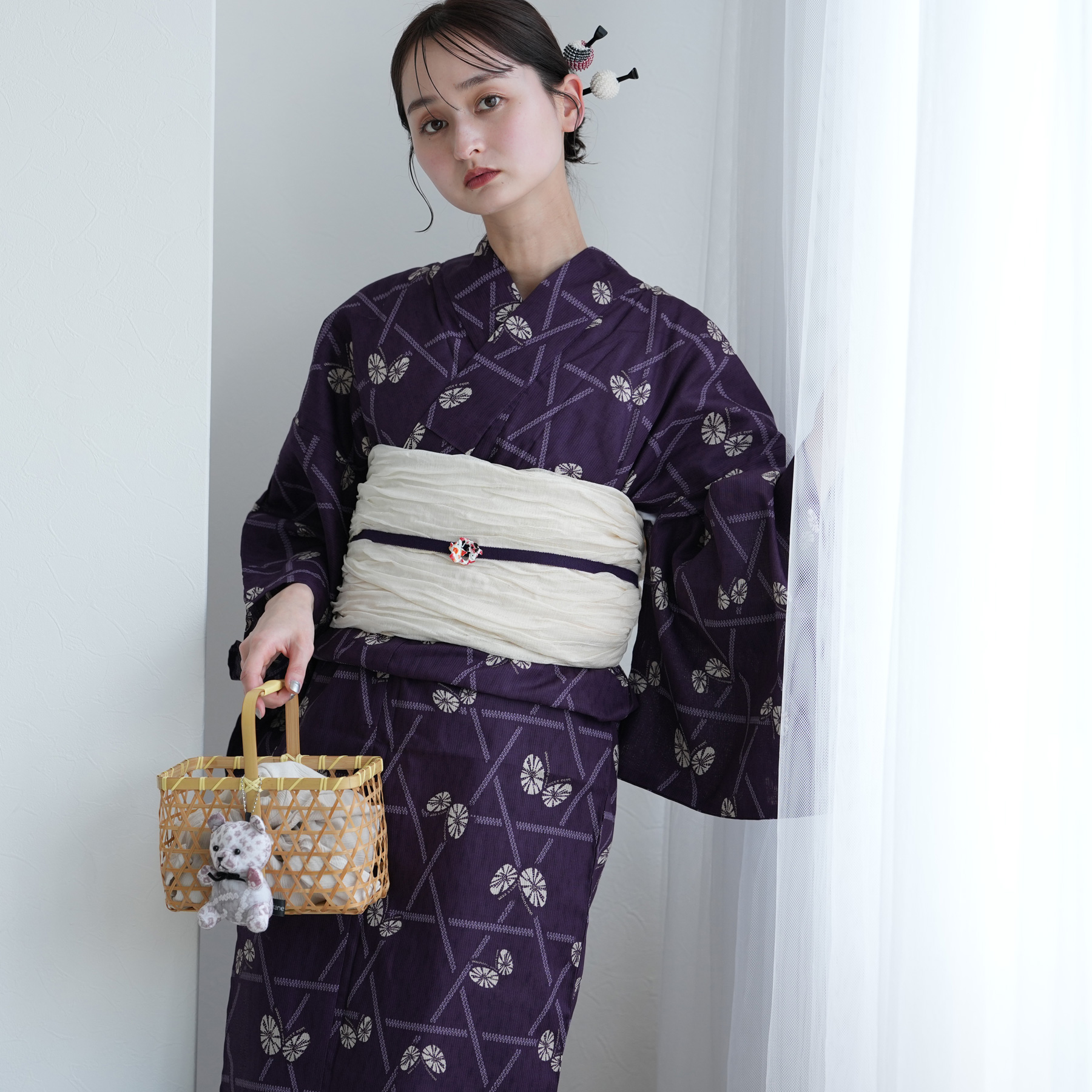 浴衣 レディース セット Sサイズ ニコアンティーク 高級変わり織 浴衣3