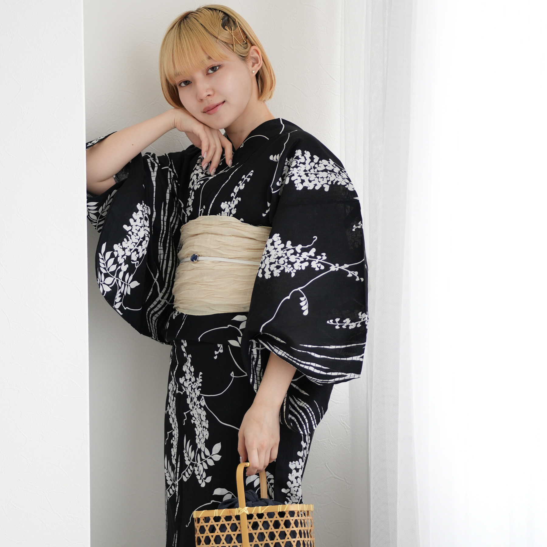 衣類セット♪ utatane 浴衣 レディース セット 高級変わり織 浴衣3点セット