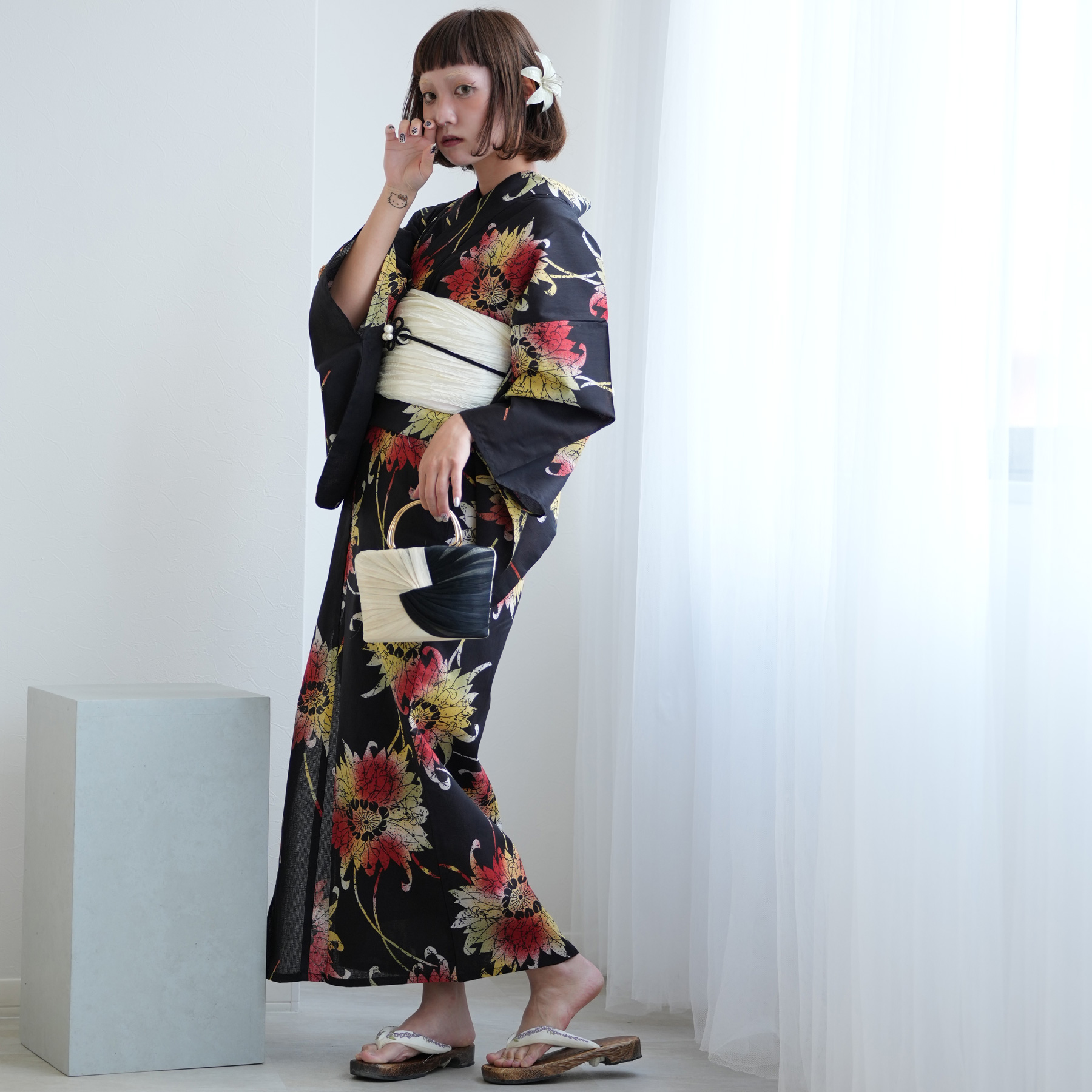 utatane ニコアンティーク Sサイズ 浴衣 帯 セット 半幅帯 utatane｜ニコアンティーク 浴衣3点セット 赤と青の帆船 Sサイズ