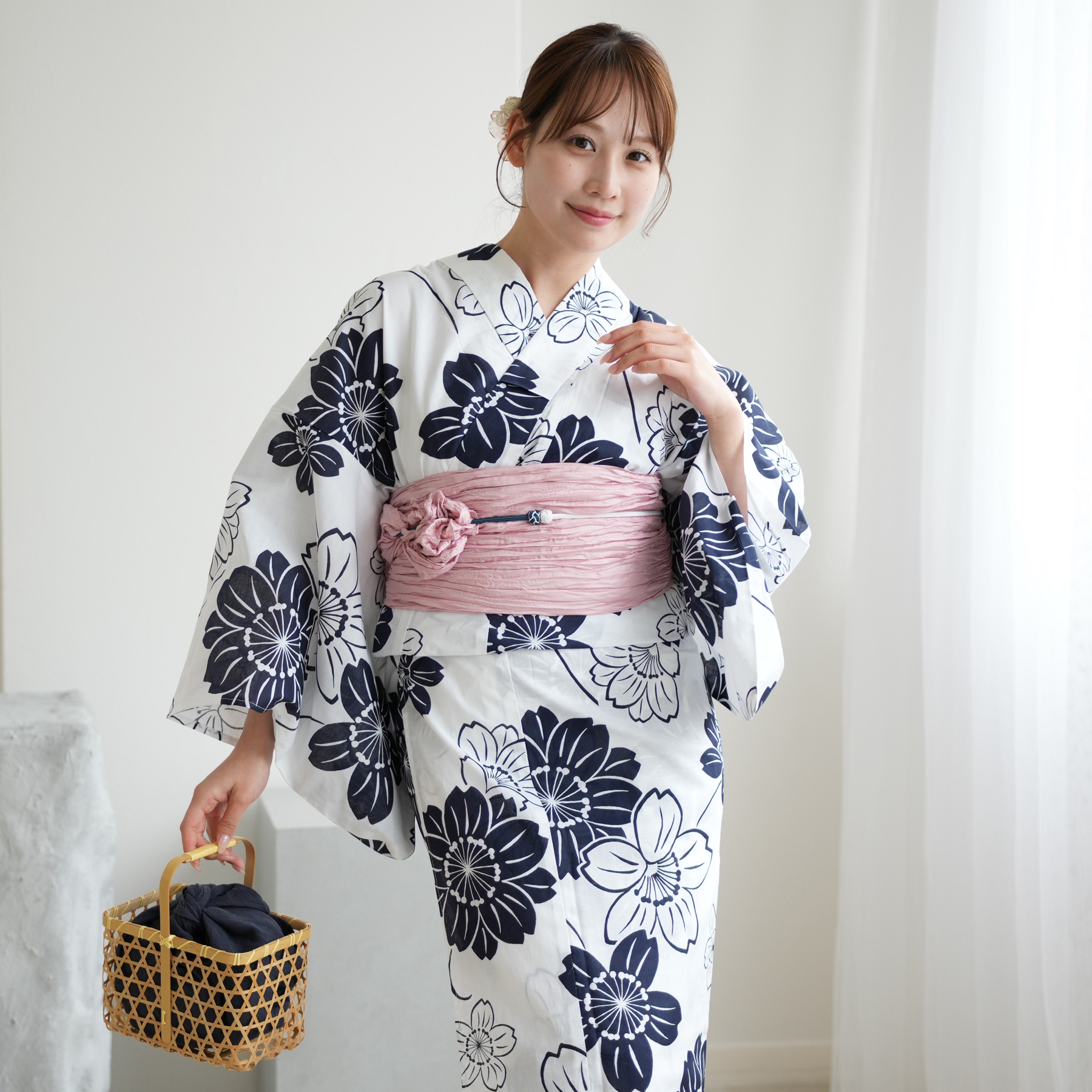 ワ7【20】◆新品・未着用◆浴衣　萩ぼかし・帯（リバーシブル）・下駄３点セット 浴衣（萩柄）| utatane［公式］オンラインショップ