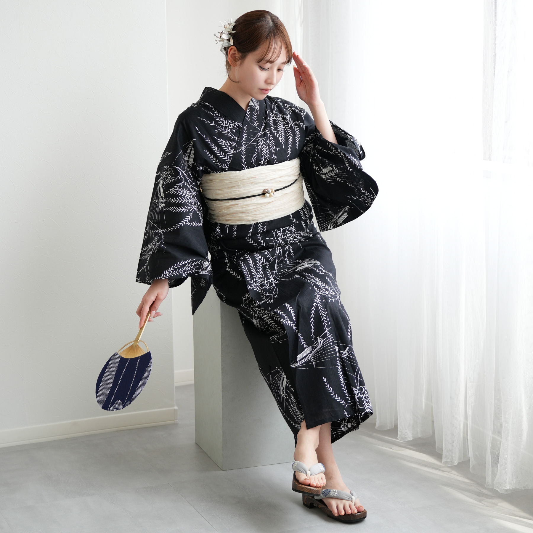 浴衣　大きめサイズ　浴衣 3L 百合　濃紺　帯　2点　新品　未使用　0709④ 楽天市場】3L（柄百合）（浴衣セット｜和服）：レディース