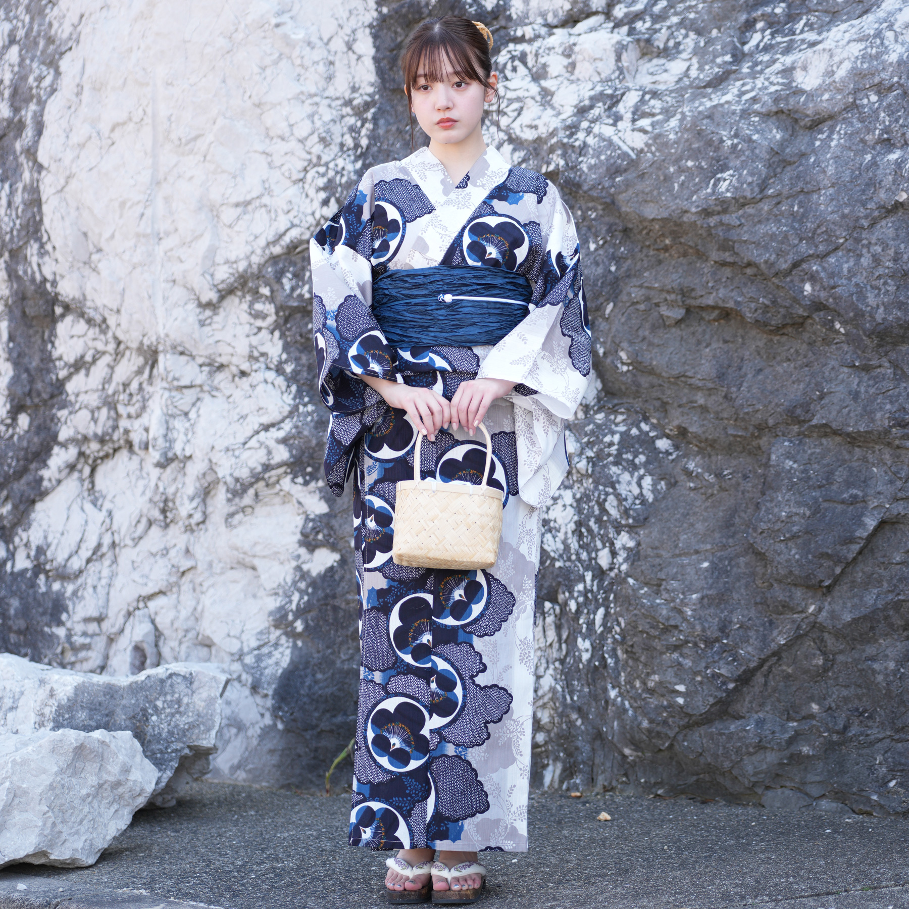 utatane 浴衣 レディース セット 高級変わり織 浴衣3点セット ディープ