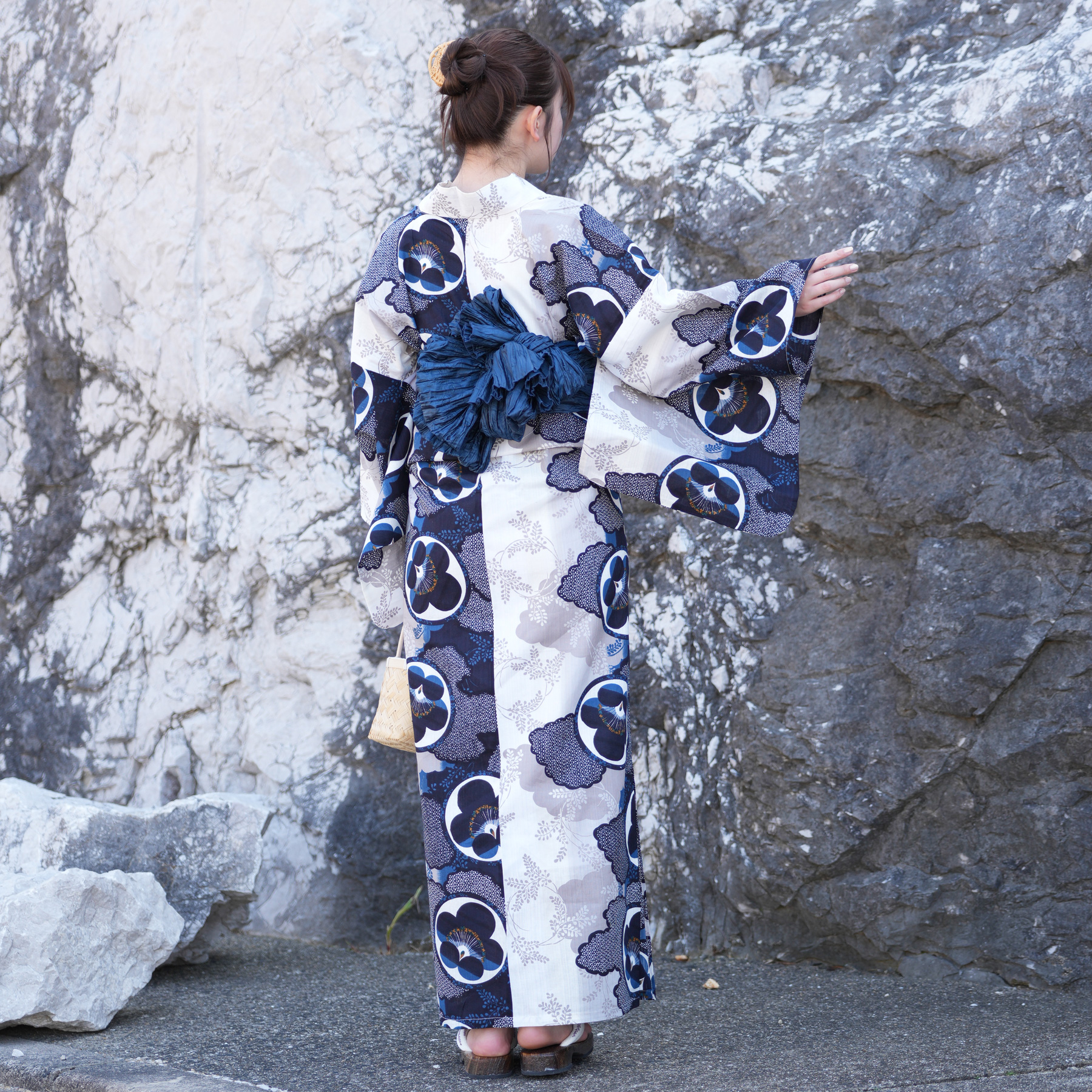 utatane 浴衣 レディース セット 高級変わり織 浴衣3点セット ディープ