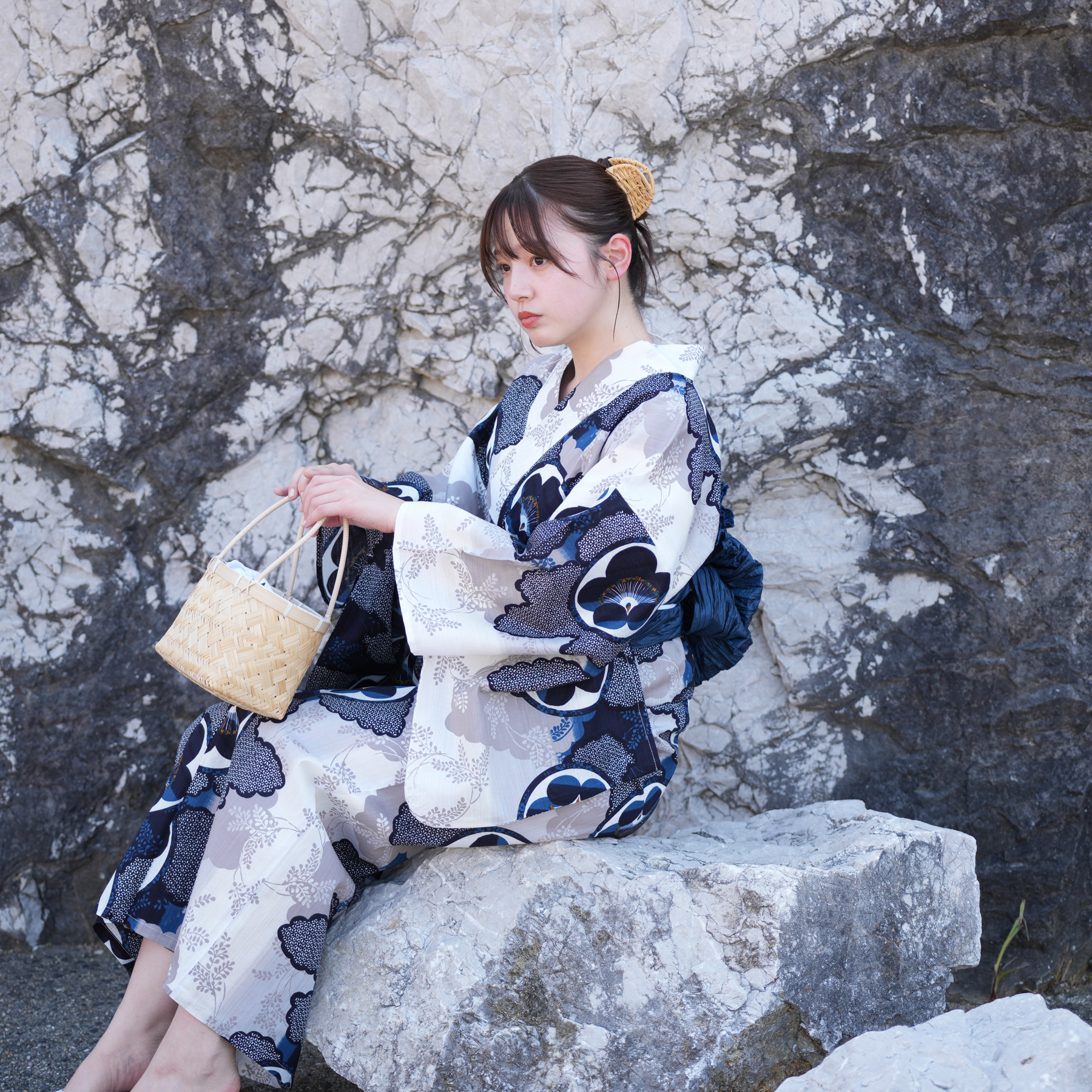 utatane 浴衣 レディース セット 高級変わり織 浴衣3点セット ディープ