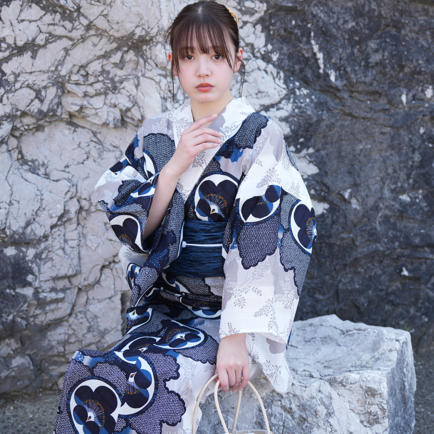 utatane 浴衣 レディース セット 高級変わり織 浴衣3点セット ディープ