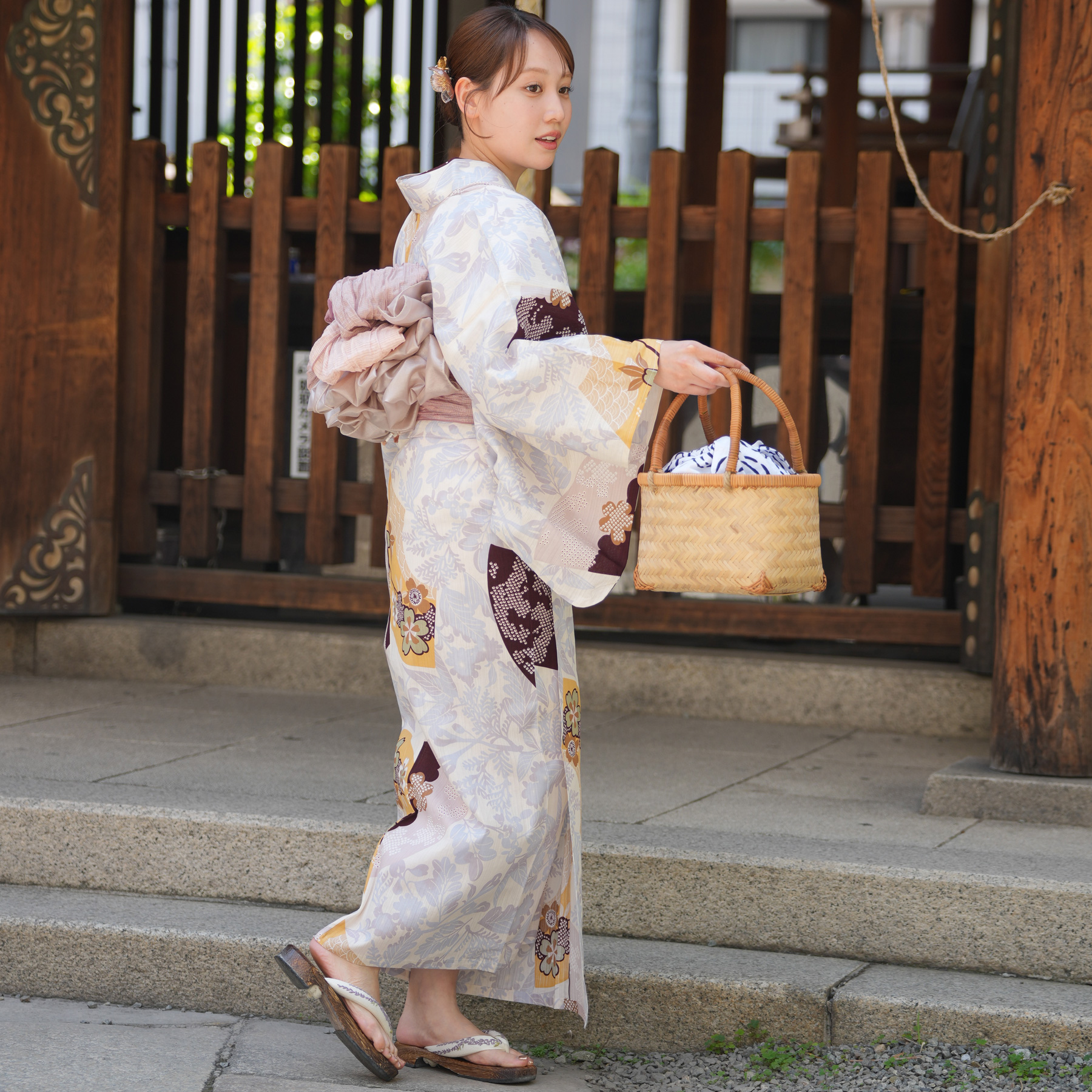 utatane 浴衣 レディース セット 高級変わり織 浴衣3点セット 山吹色の