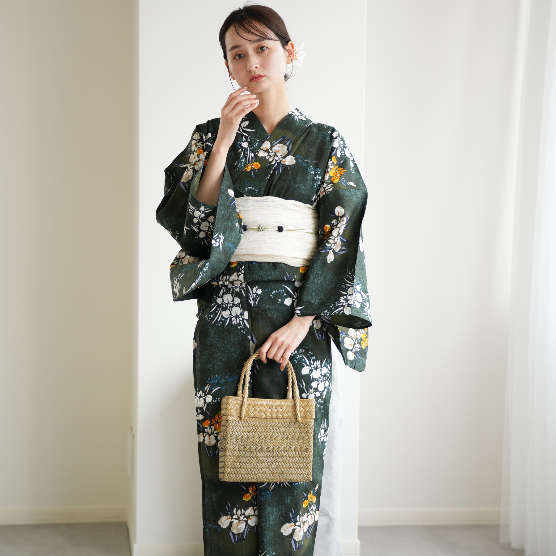 utatane 浴衣 レディース セット 高級変わり織 浴衣3点セット 錆