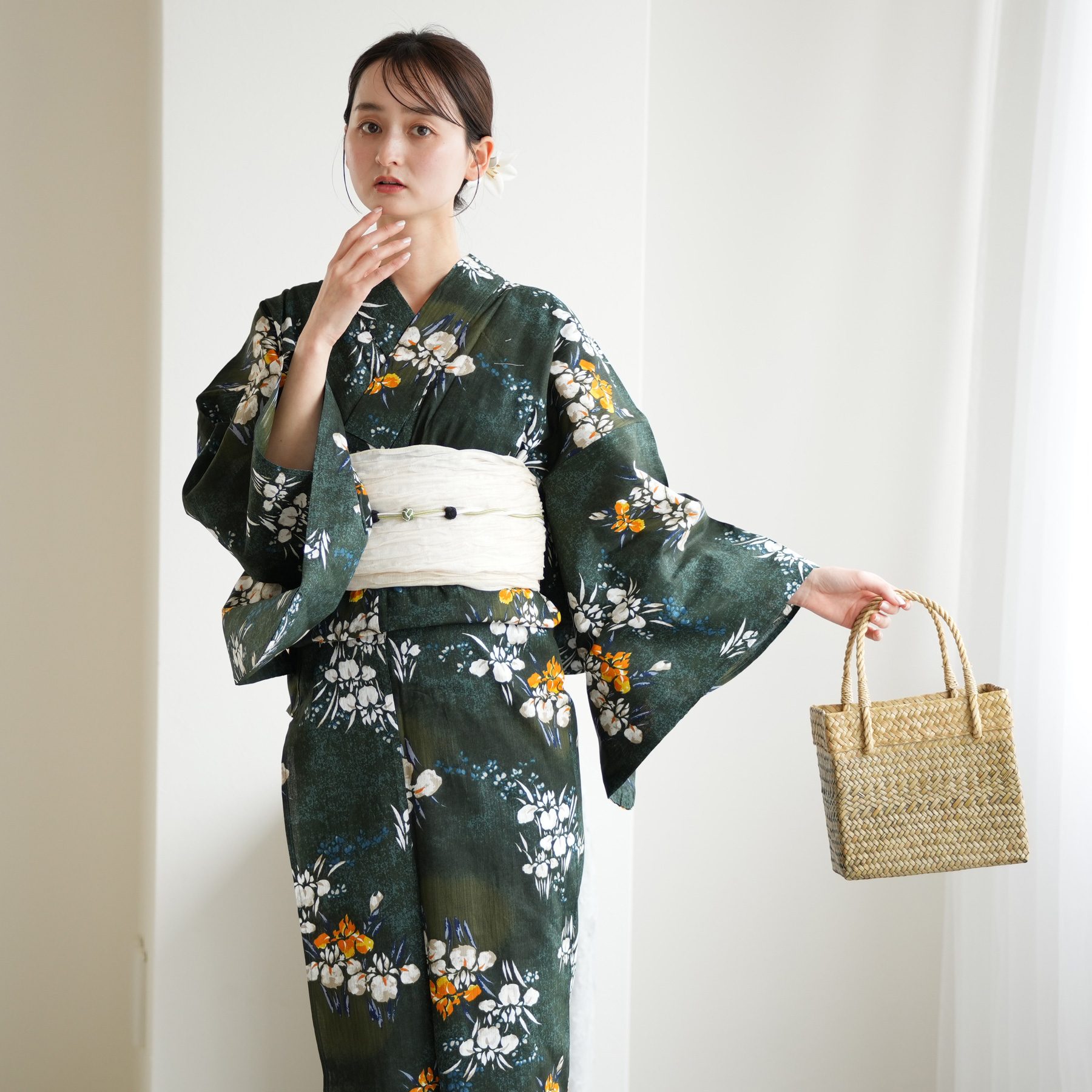 utatane 浴衣 レディース セット 高級変わり織 浴衣3点セット 錆