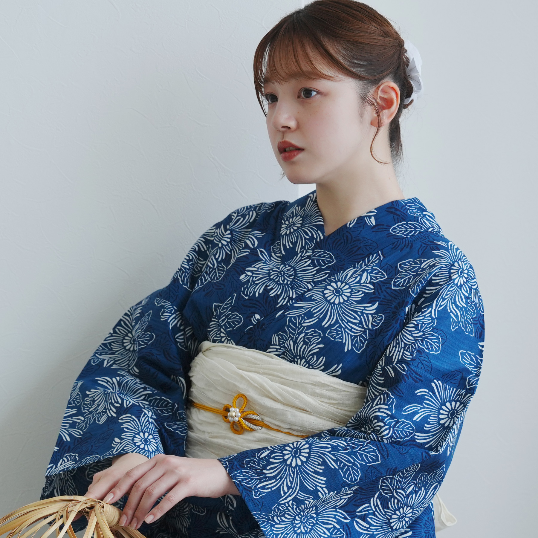 画像の帯+お任せ帯締め+お任せ帯留めつき◆utataneブランド浴衣◆和歌山染め 画像の帯+お任せ帯締め+お任せ帯留めつき◇utataneブランド浴衣