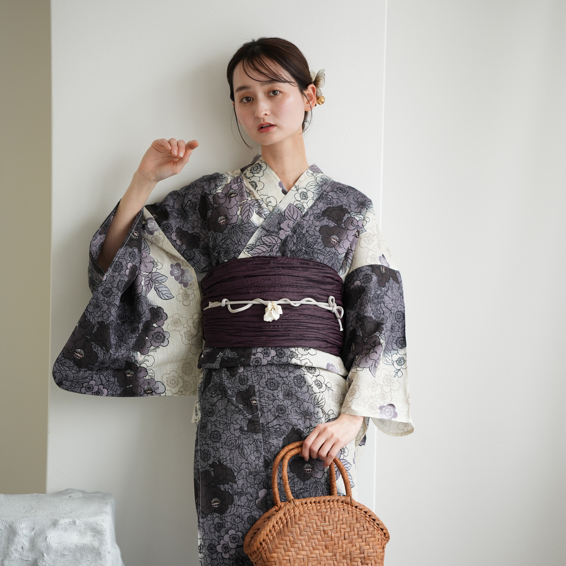 utatane 浴衣 レディース セット 高級変わり織 浴衣3点セット
