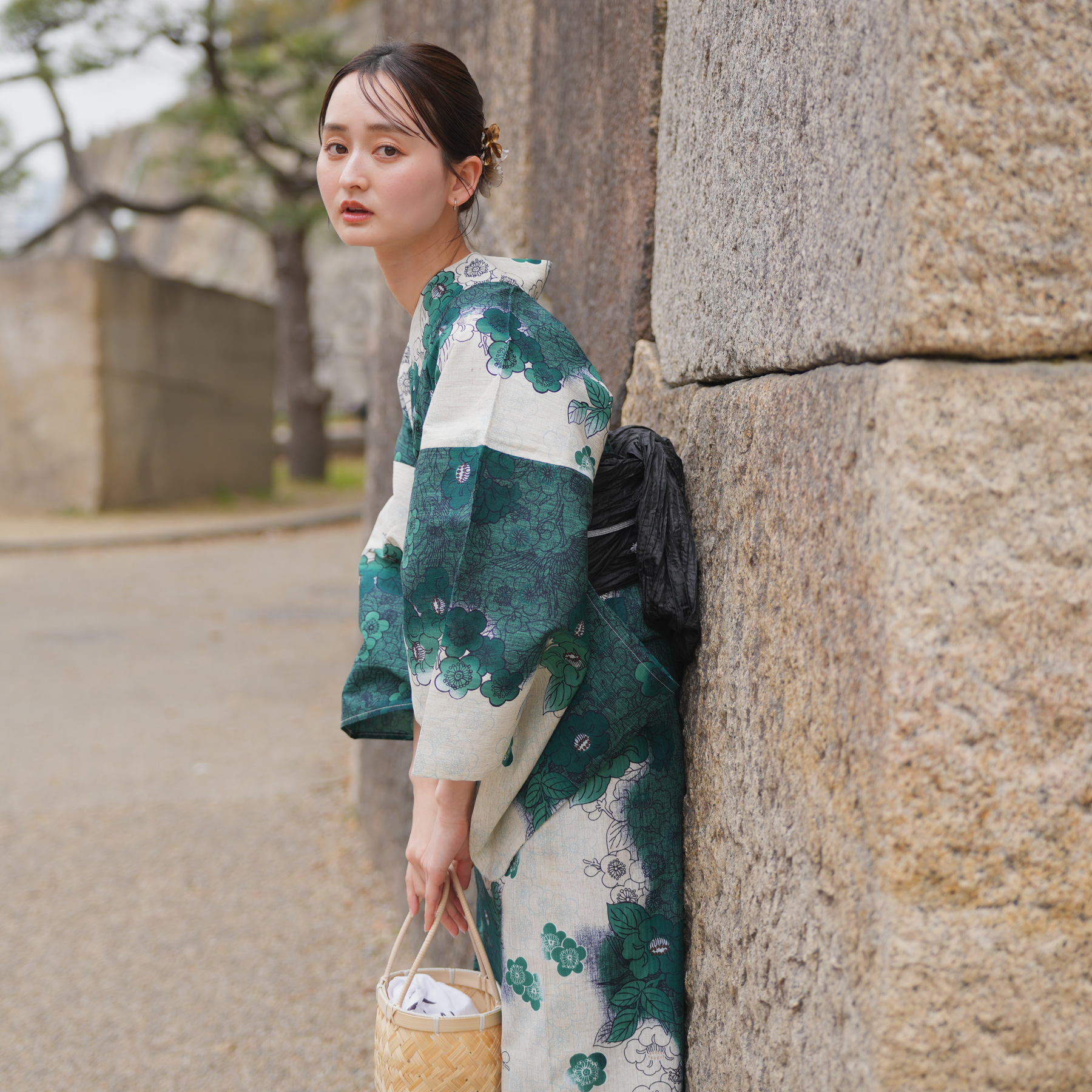 utatane ウタタネ 花柄浴衣・帯セット グリーン 浴衣3点セット（浴衣/帯/下駄） utatane ゆかた フリーサイズ