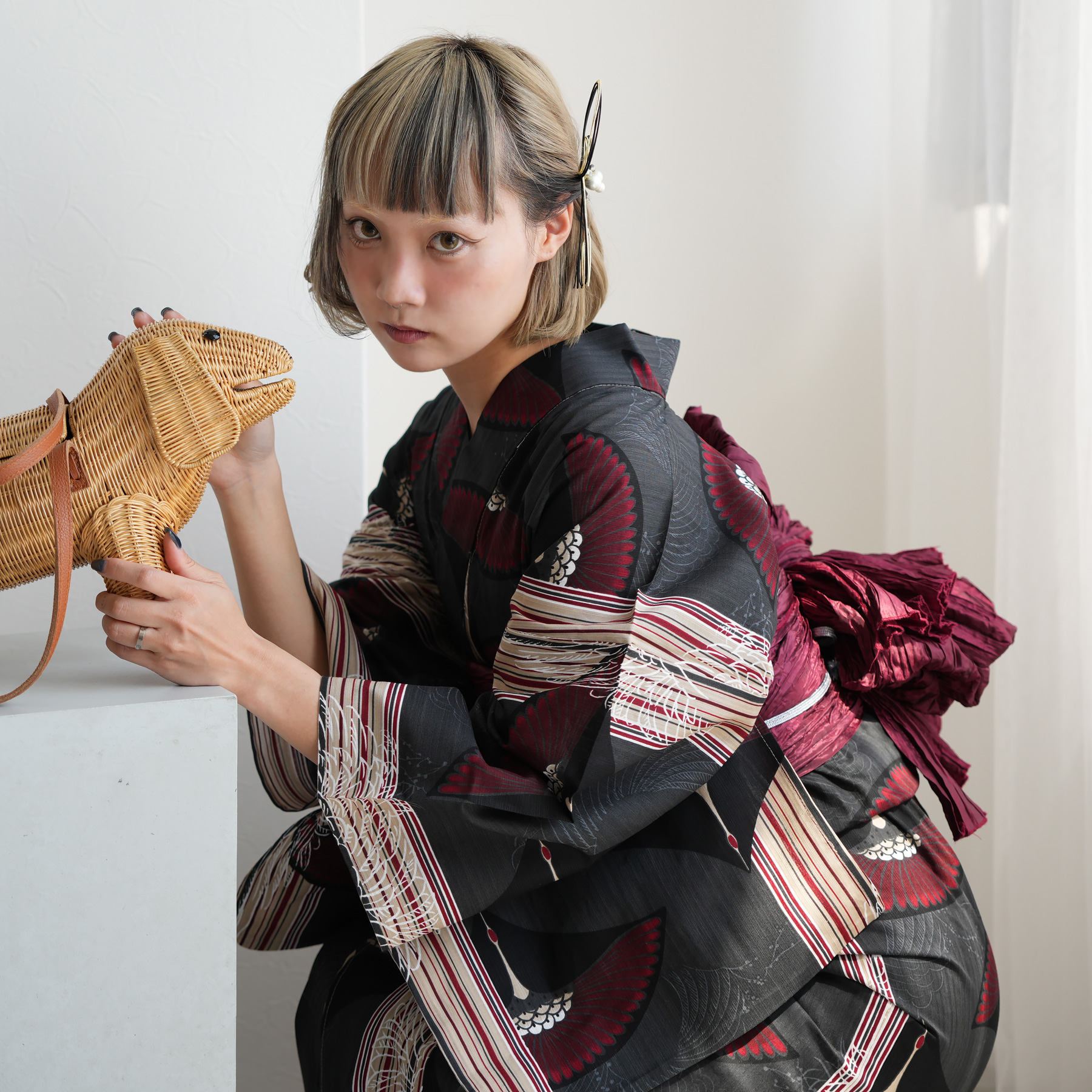 浴衣 レディース セット ニコアンティーク 高級変わり織 浴衣3点 浴衣 レディース セット ニコアンティーク 高級変わり織 浴衣3点