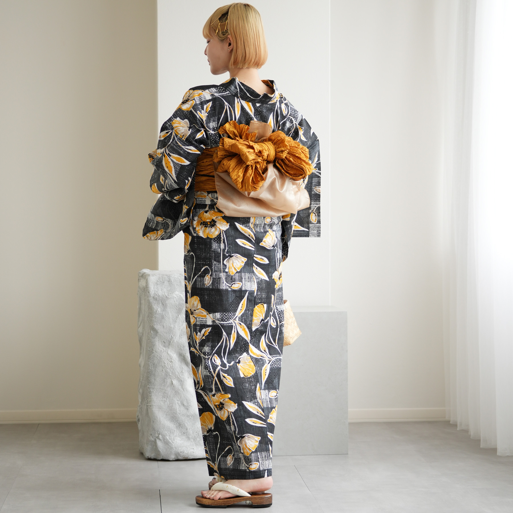 浴衣 レディース セット ニコアンティーク 高級変わり織 浴衣3点セット