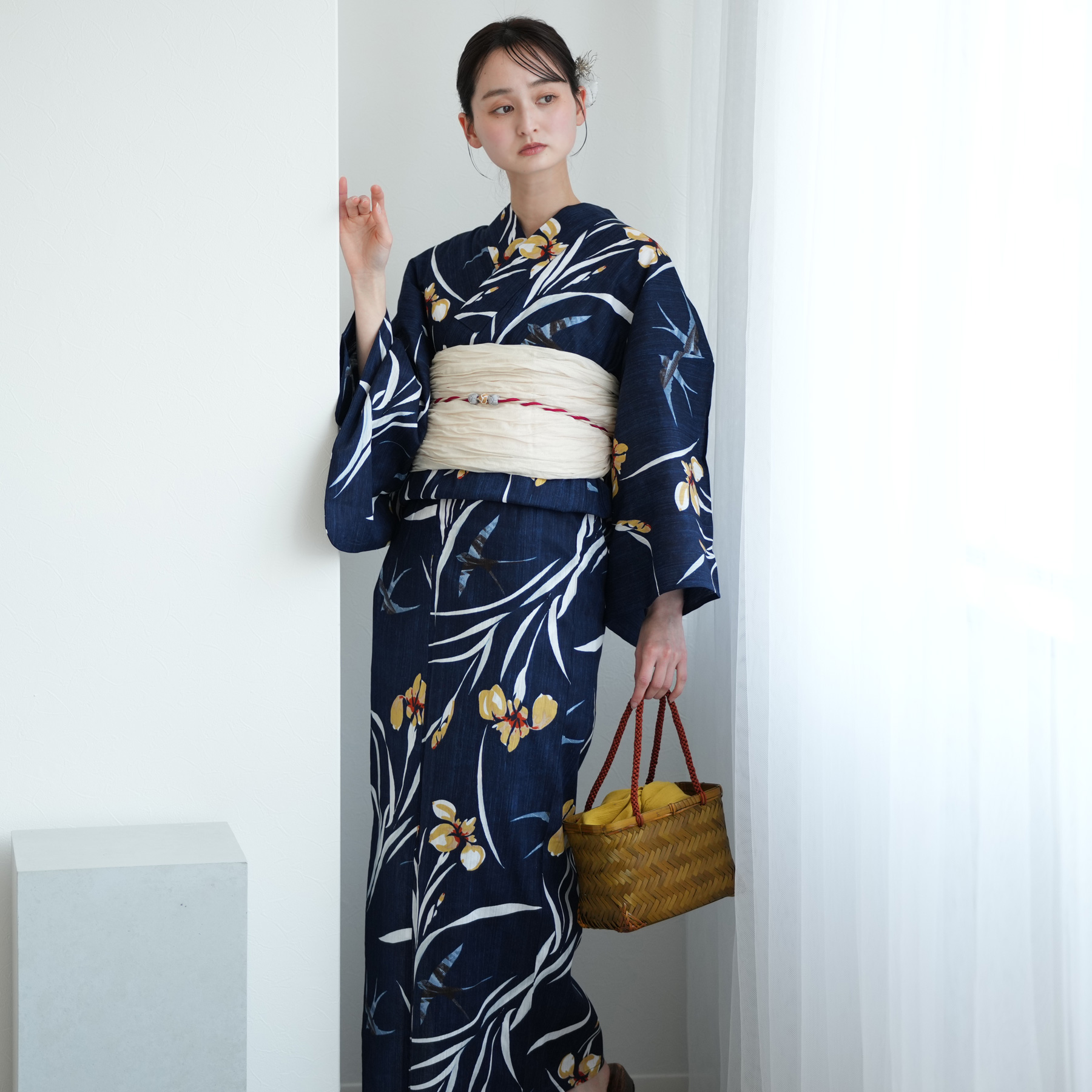浴衣 レディース セット ニコアンティーク 高級変わり織 浴衣3点