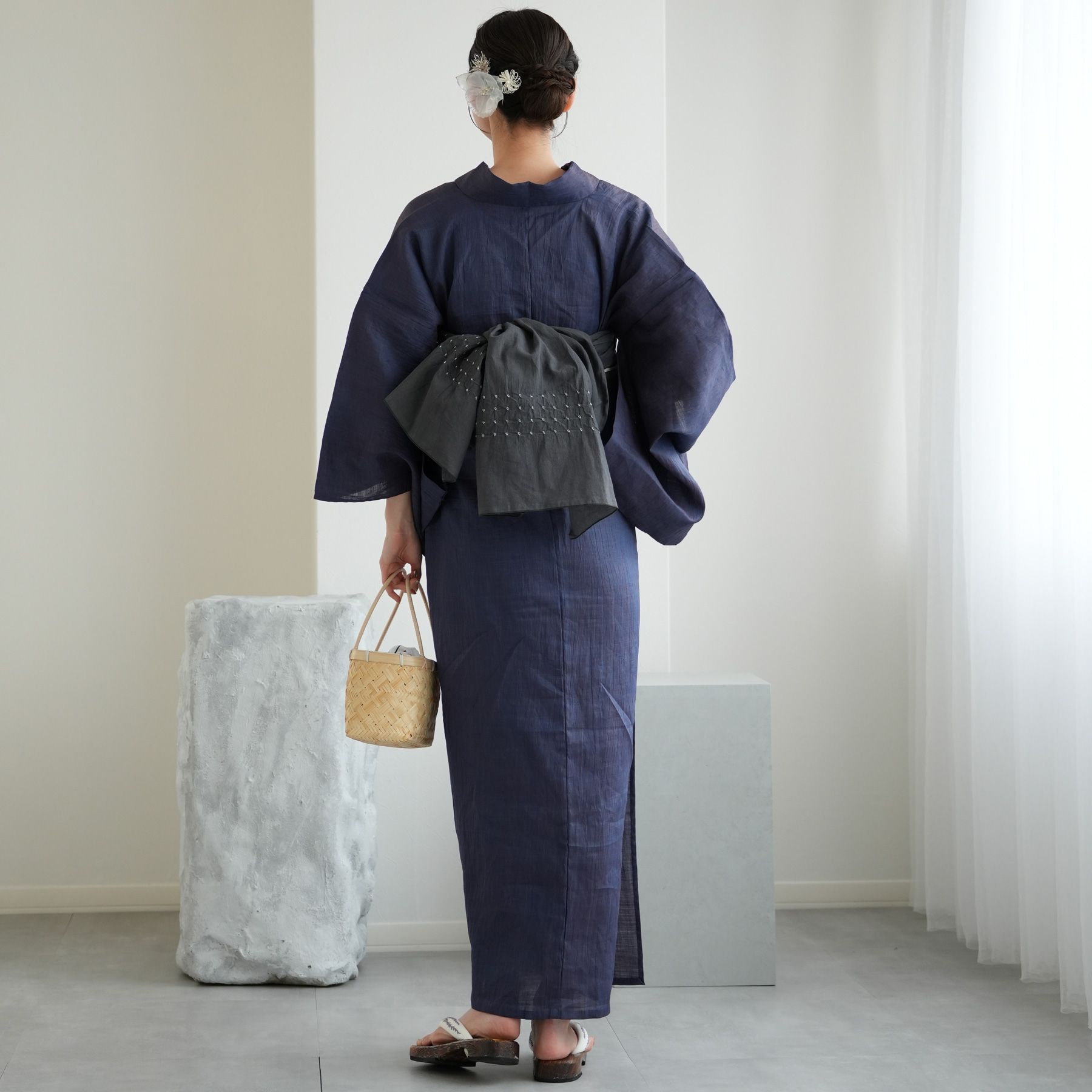 浴衣通販 utatane - 本麻近江ちぢみ浴衣3点セット｜Yahoo