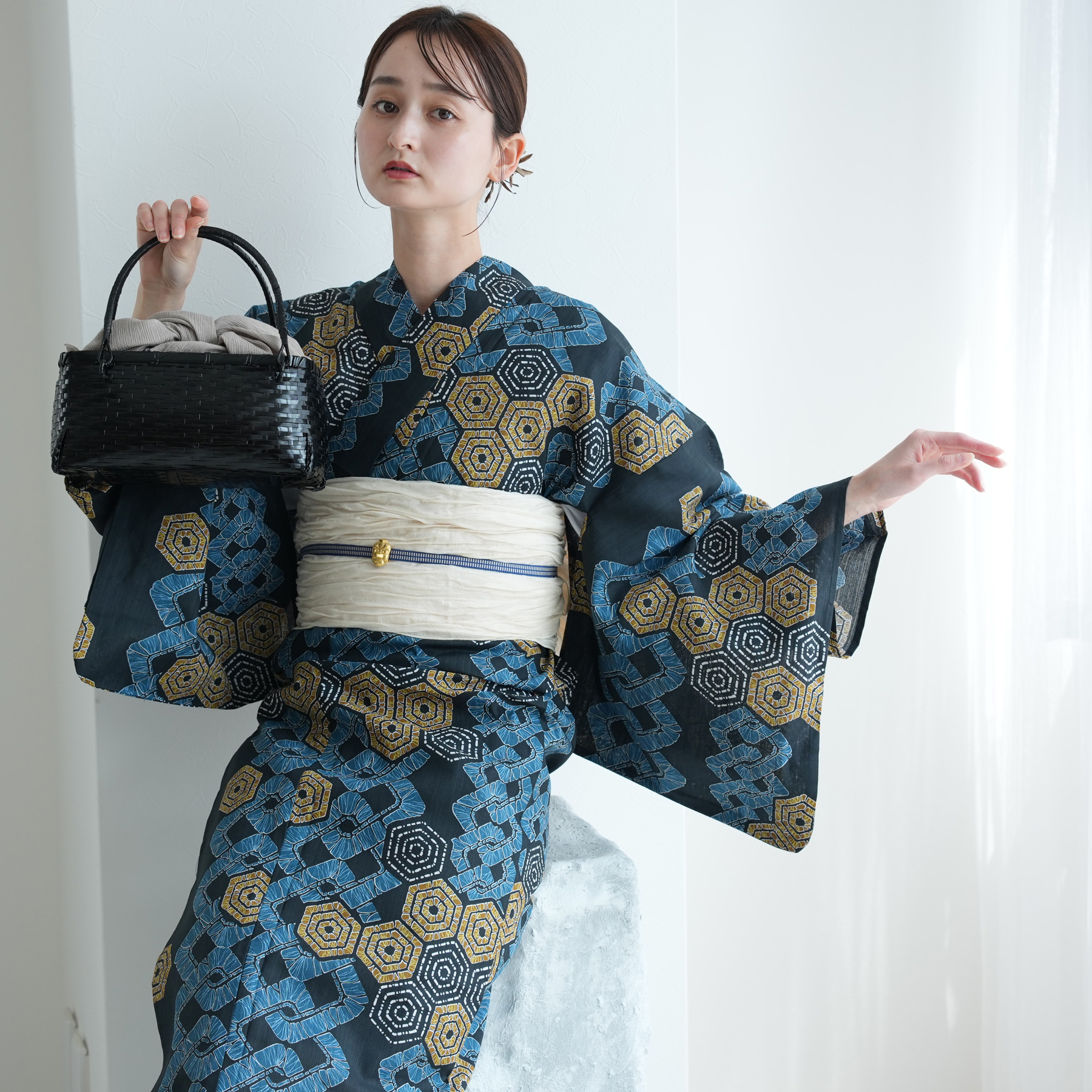 浴衣 レディース セット utatane 高級変わり織 浴衣3点セット ローケツ