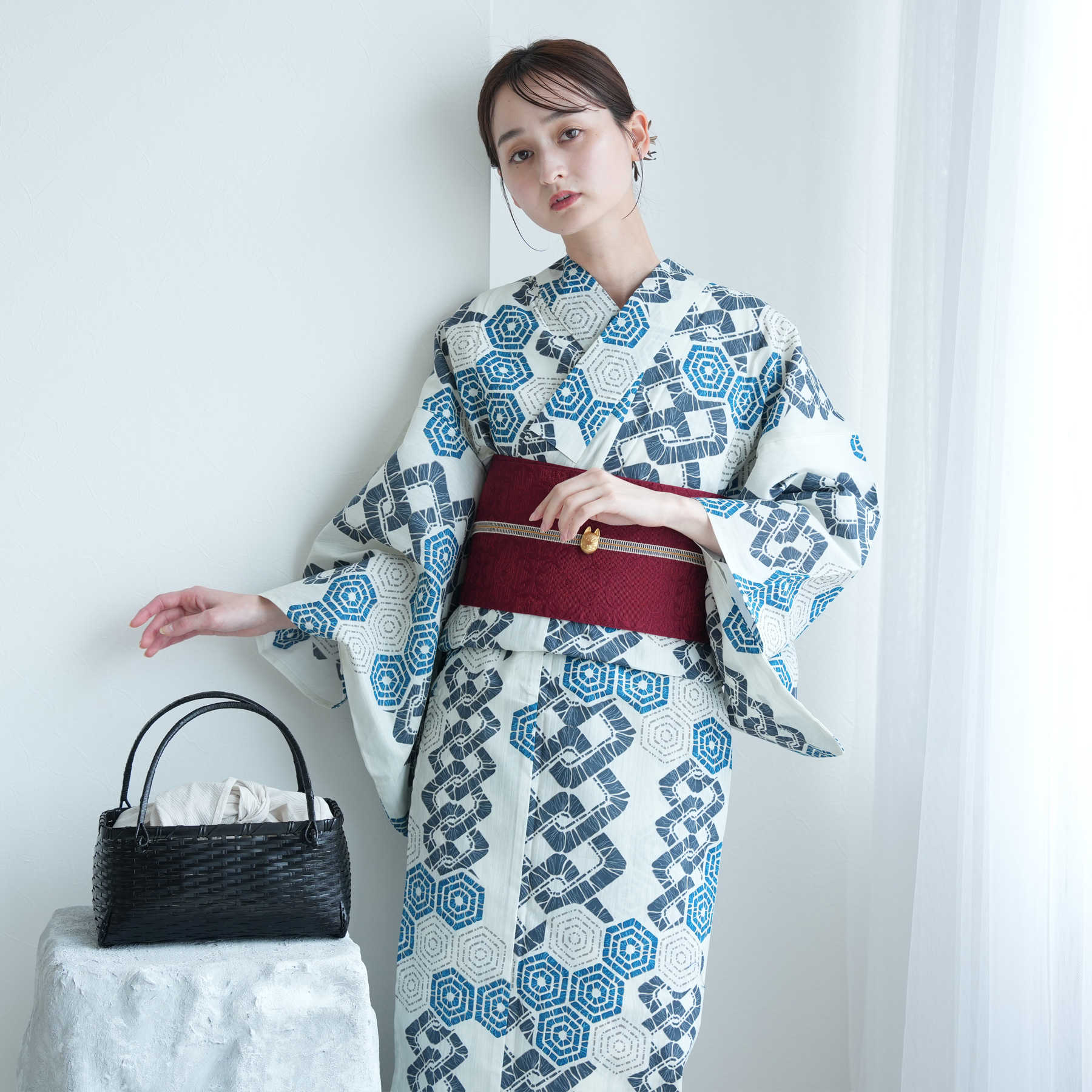 浴衣 レディース セット utatane 高級変わり織 浴衣3点セット