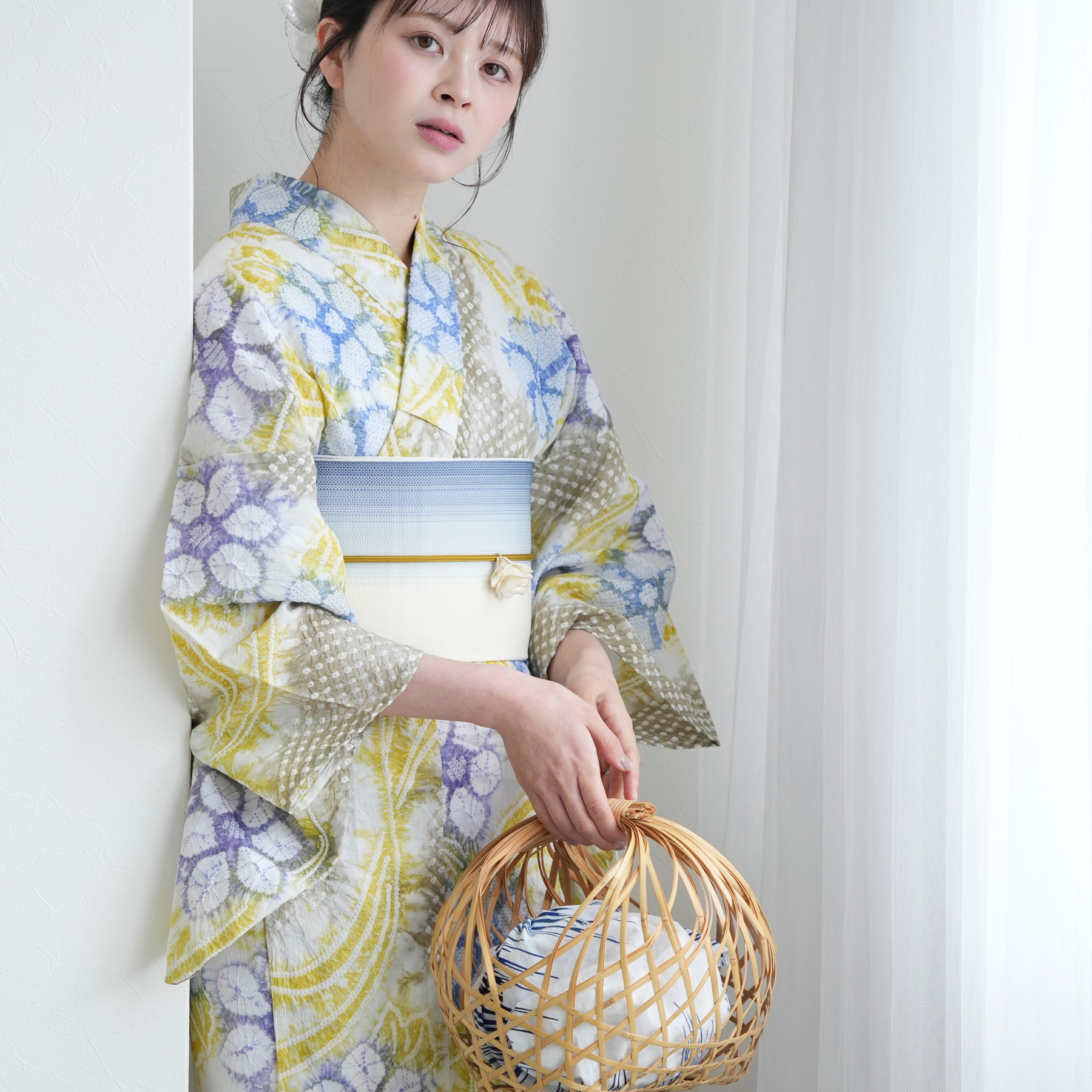 utatane 浴衣 レディース セット 有松絞り 浴衣3点セット 陽だまりの花 