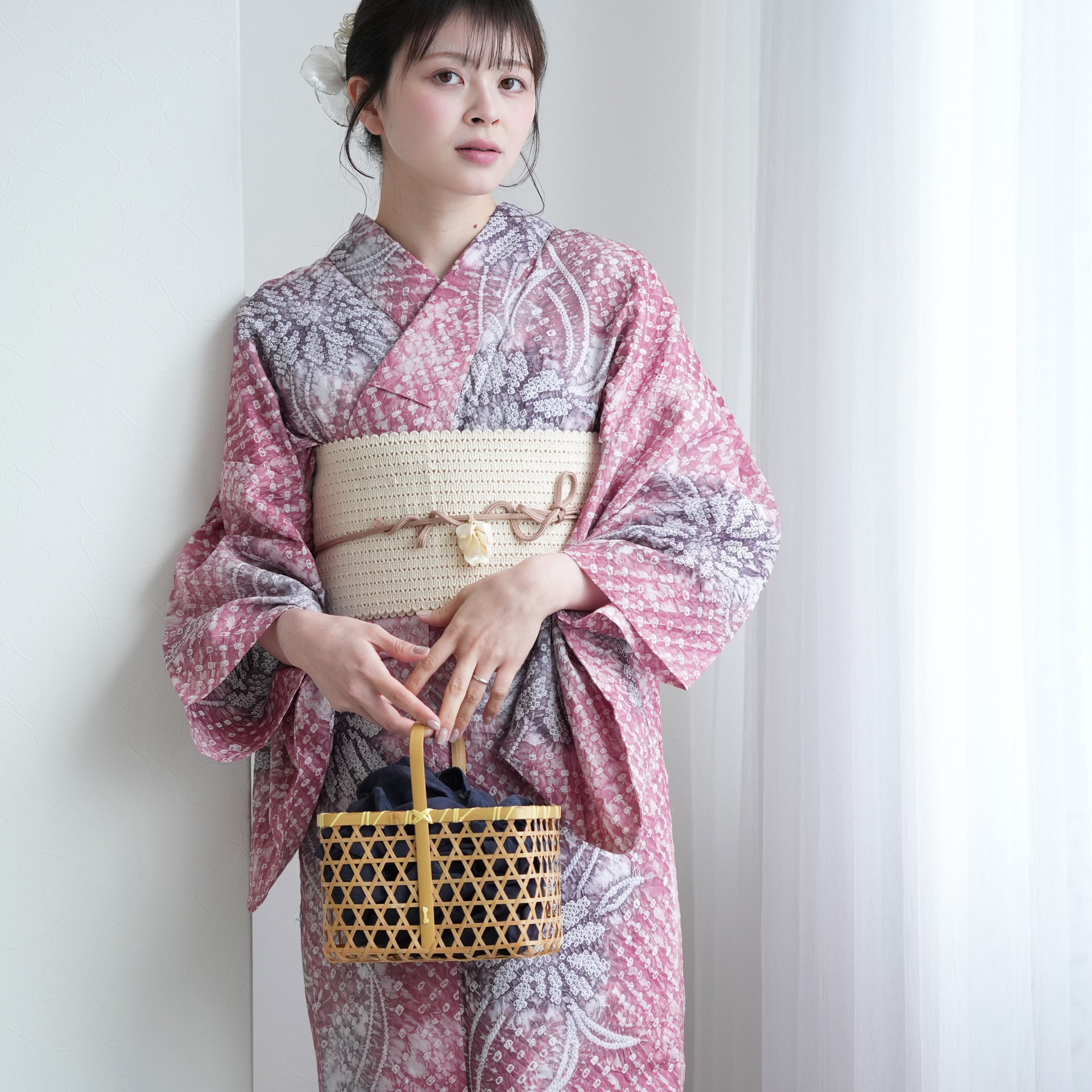 utatane 浴衣 レディース セット 有松絞り 浴衣3点セット 夕花