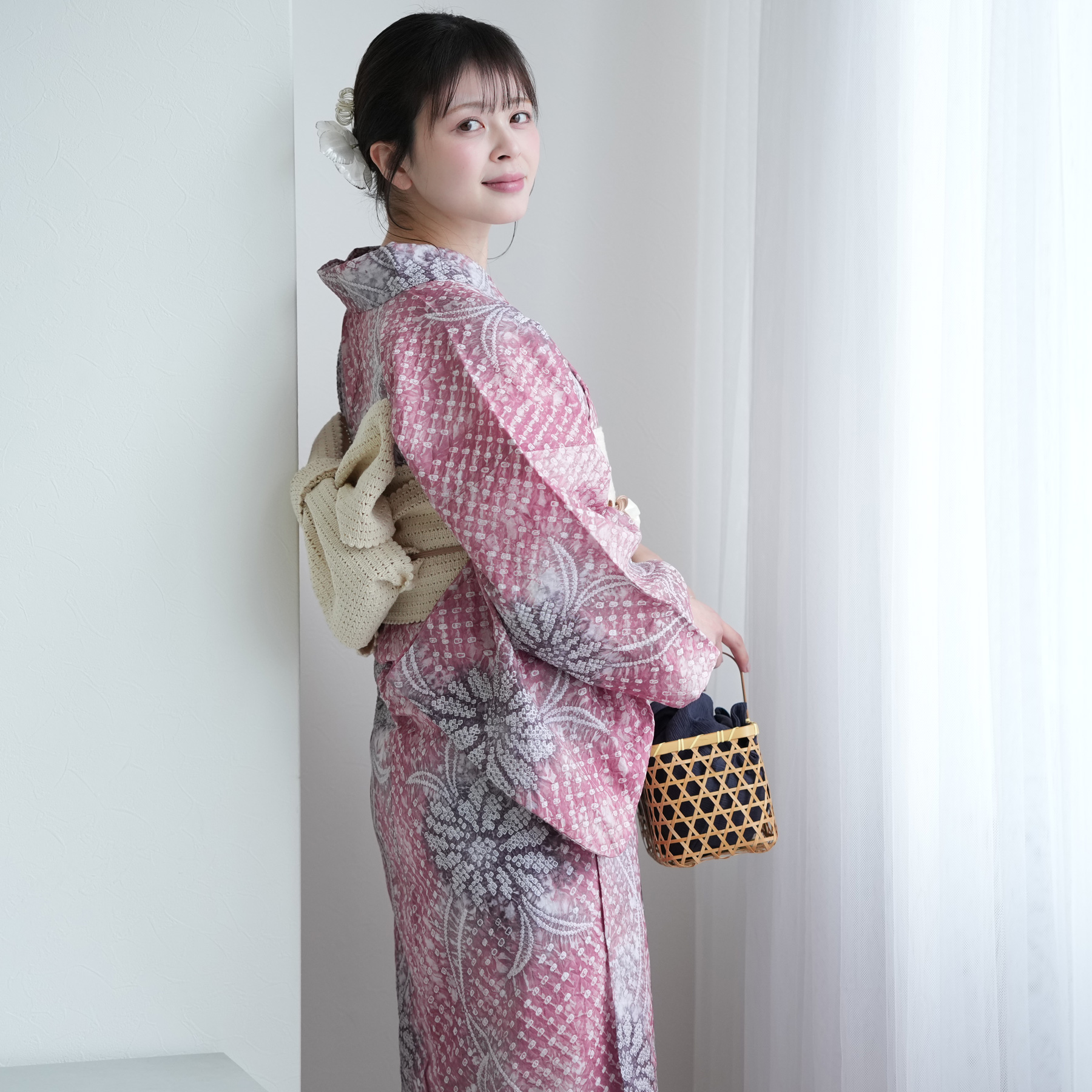 utatane 浴衣 レディース セット 有松絞り 浴衣3点セット 夕花