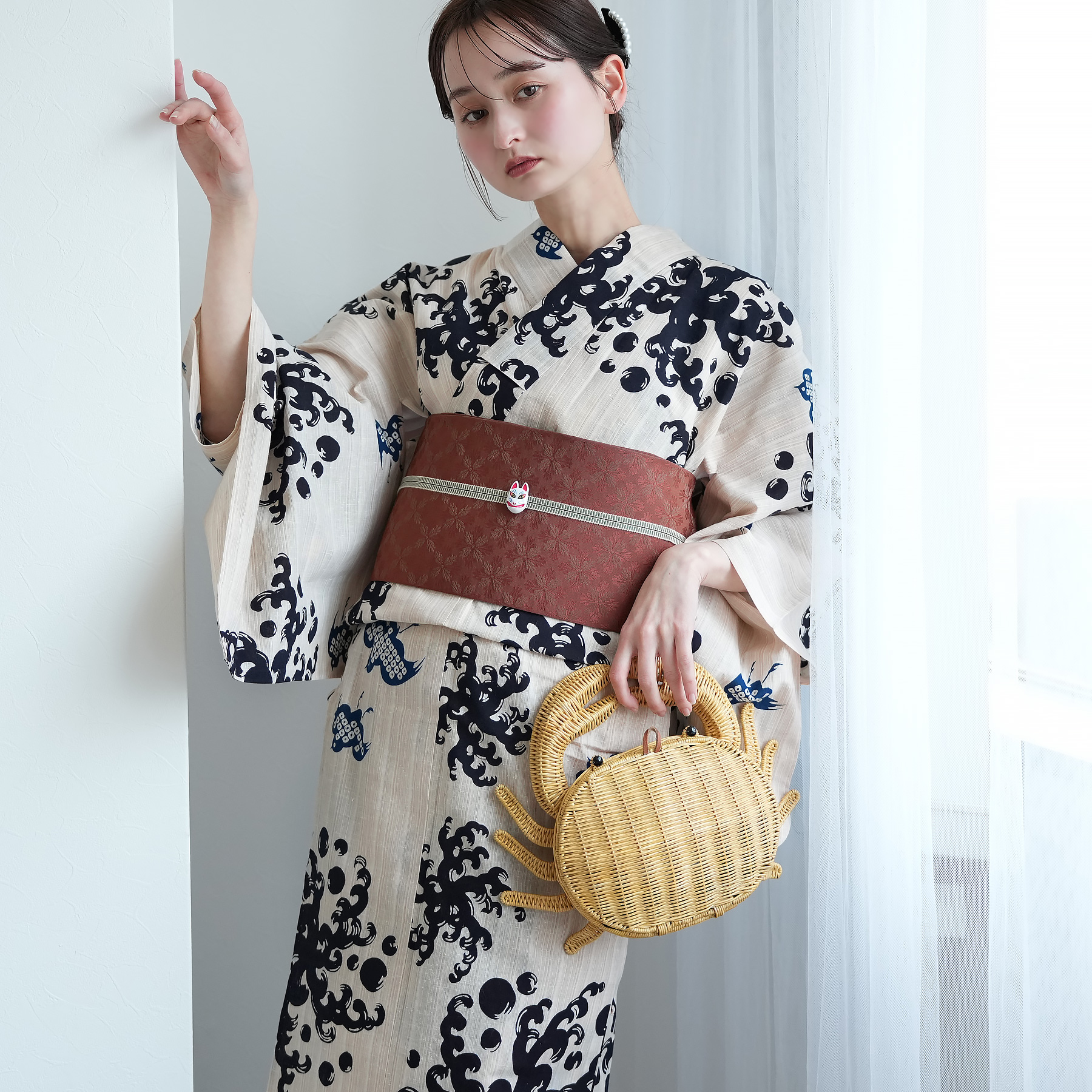 utatane 浴衣 レディース セット × 注染工房 特選 注染浴衣3点セット