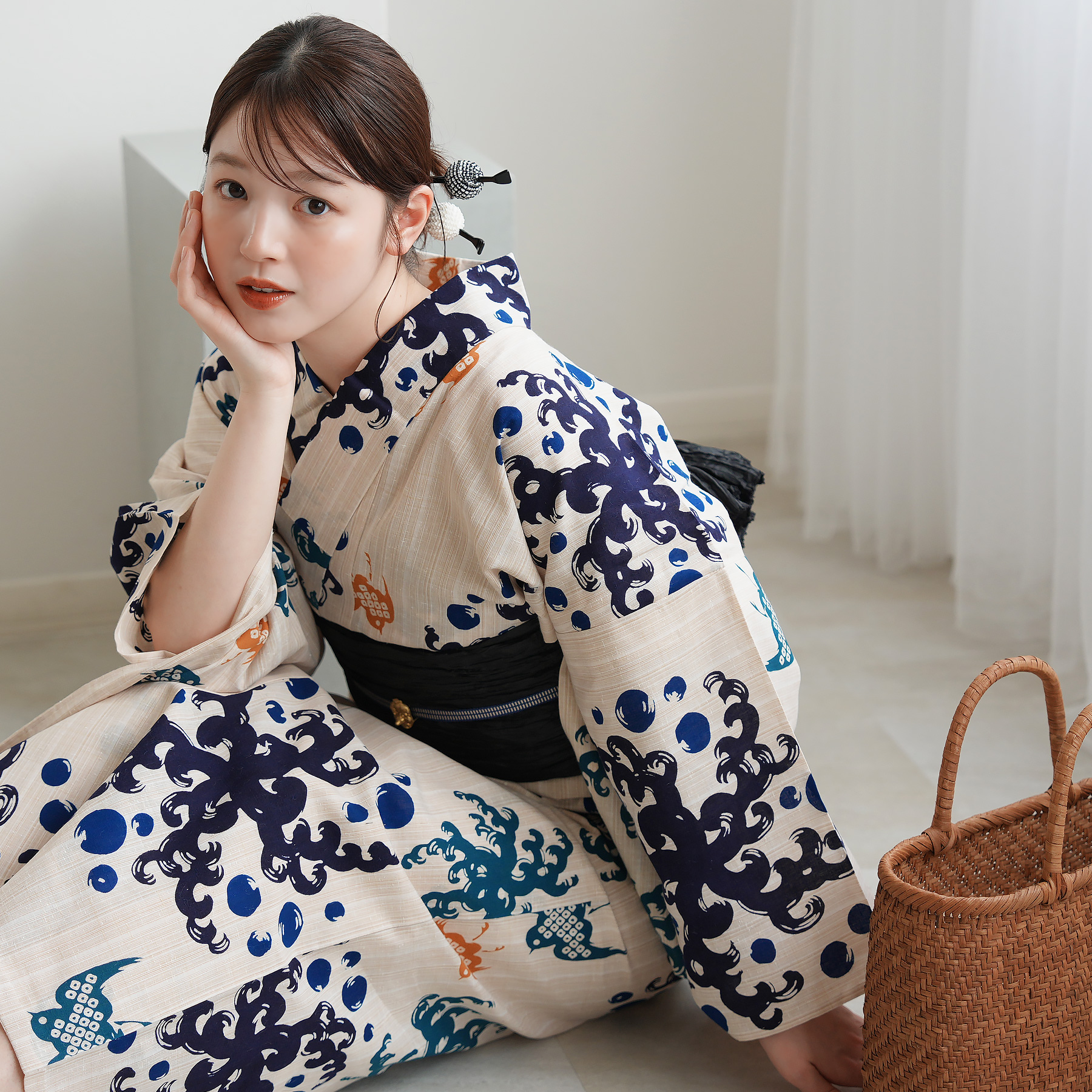 utatane 浴衣 レディース セット × 注染工房 特選 注染浴衣3点セット