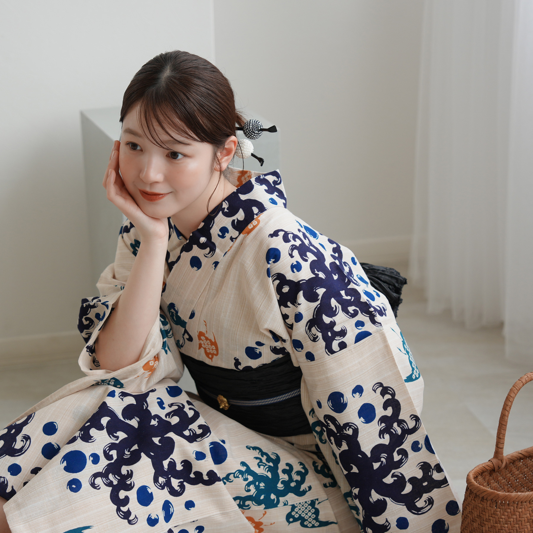 utatane 浴衣 レディース セット × 注染工房 特選 注染浴衣3点セット