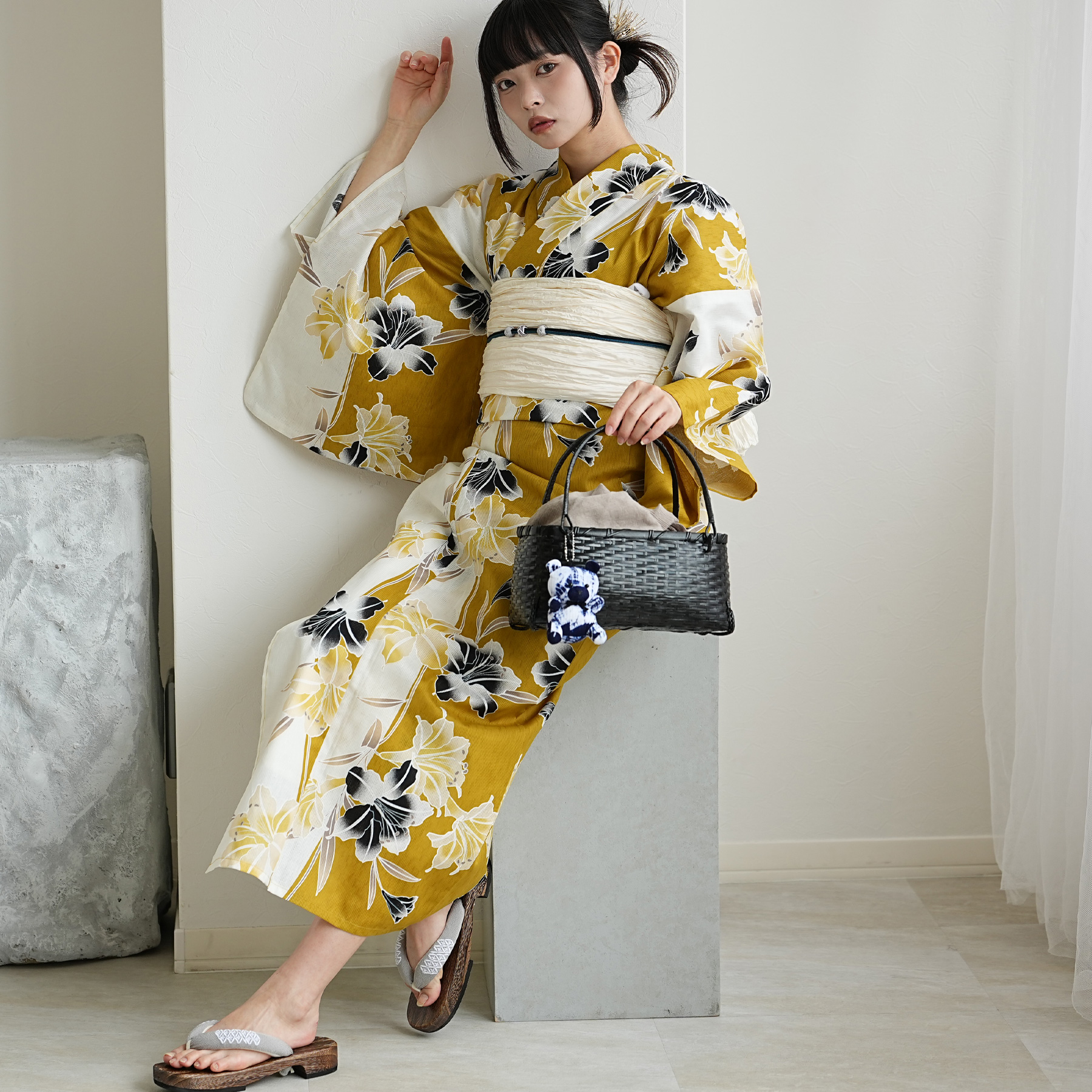 utatane 浴衣 レディース セット Sサイズ 浴衣 3点セット 高級変わり織