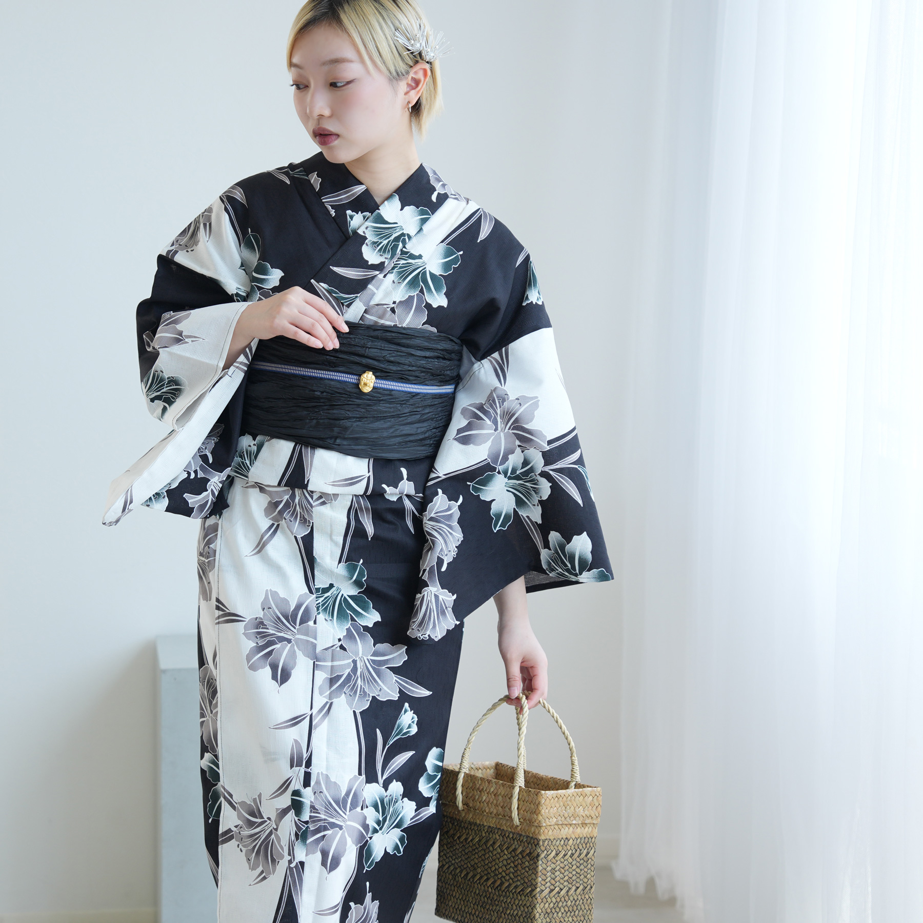 浴衣 ゆかた 大きい トール L 高身長 背が高い 裄丈長め 裄長め 裄が長い 腕が長い