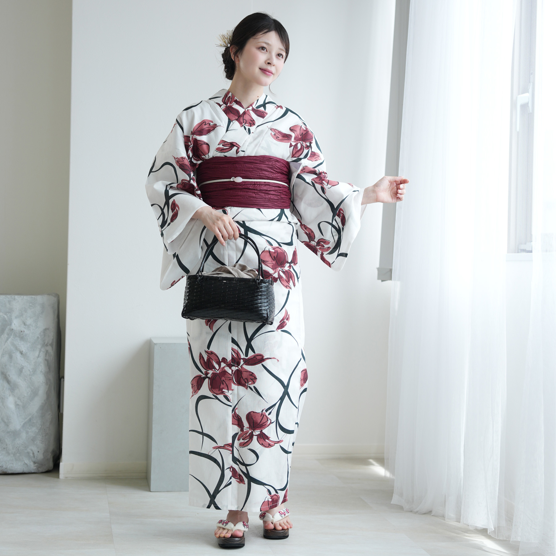 utatane 浴衣 レディース セット Sサイズ 浴衣 3点セット 高級変わり織