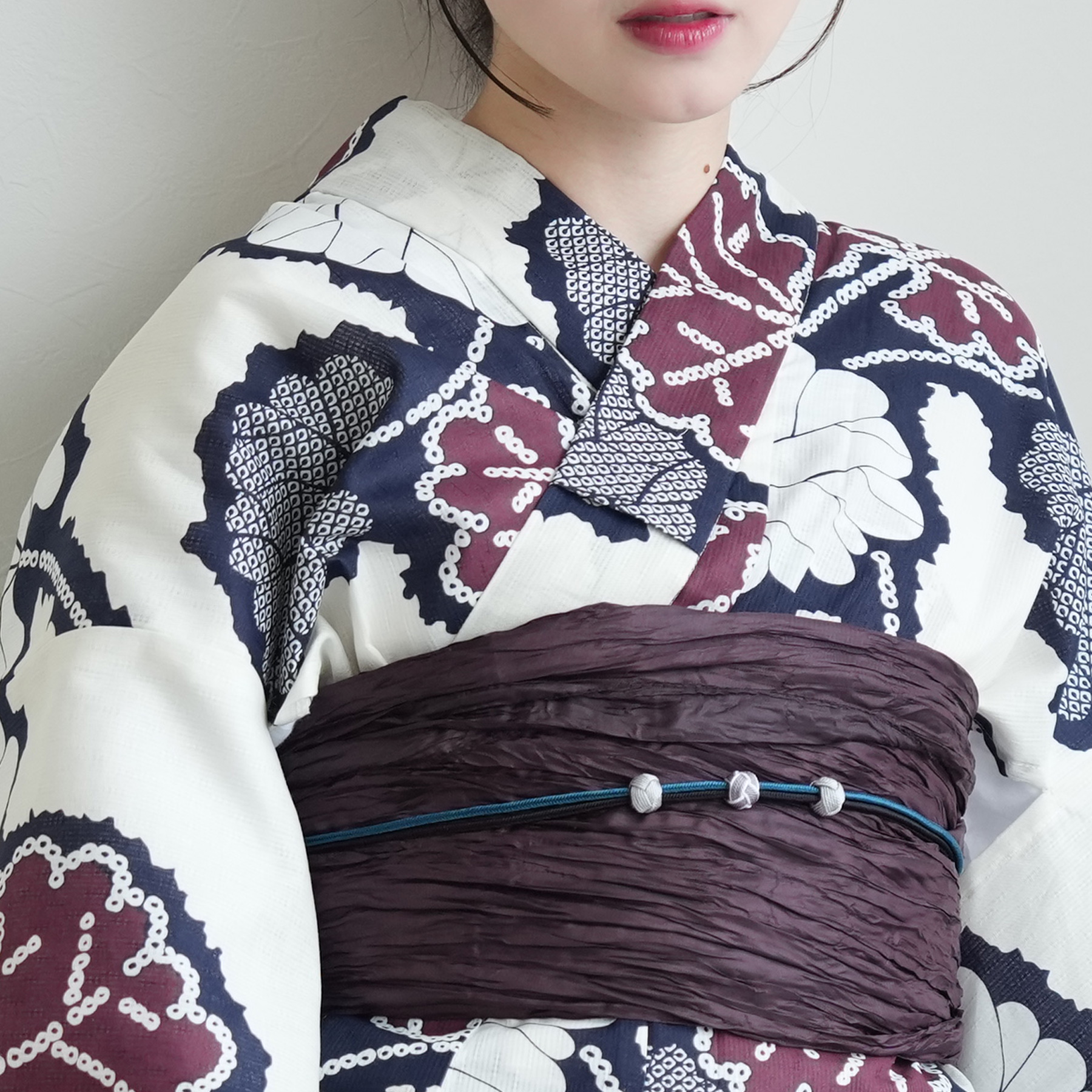 utatane 浴衣 レディース セット 3L utatane 高級変わり織 浴衣3点