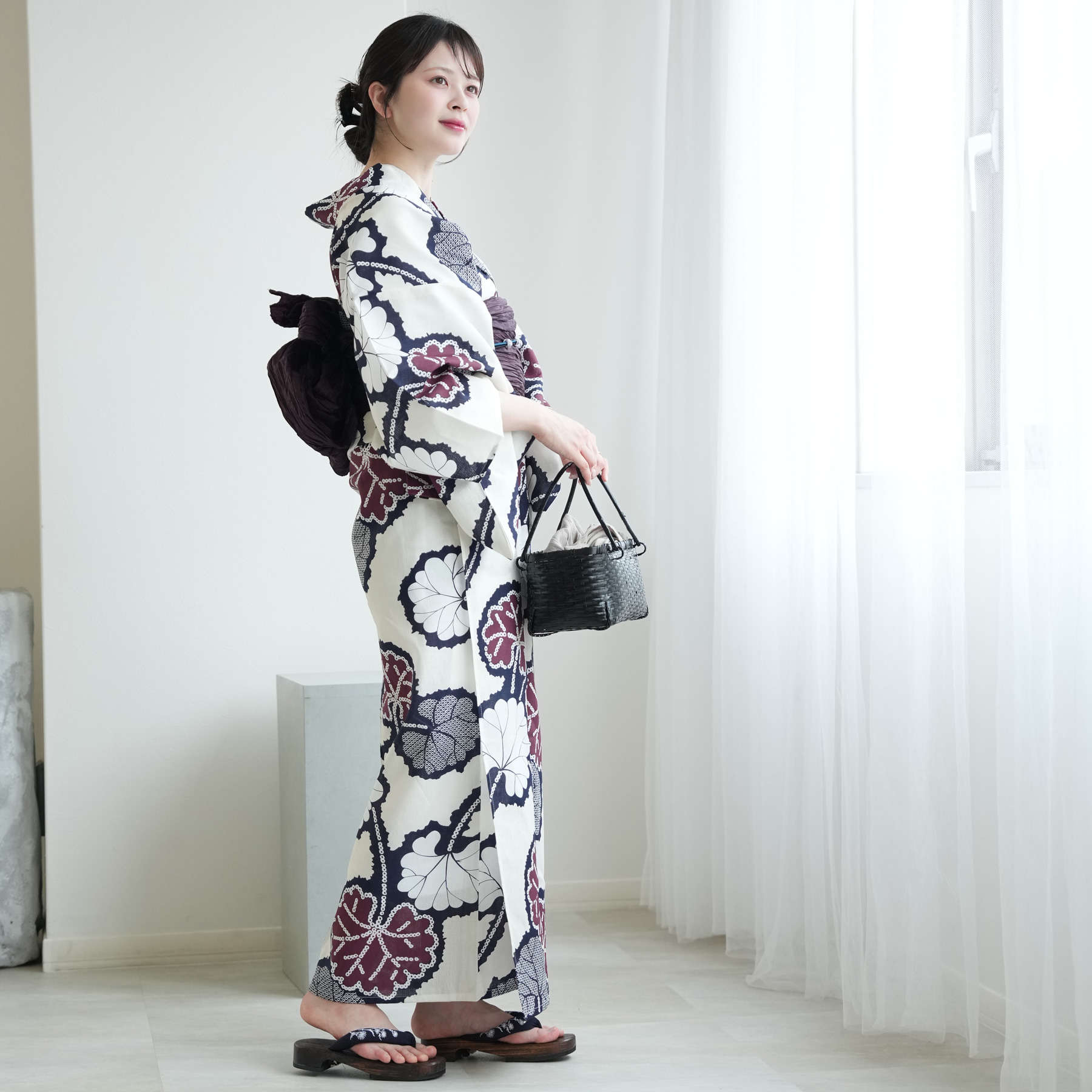 utatane 浴衣 レディース セット 3L utatane 高級変わり織 浴衣3点