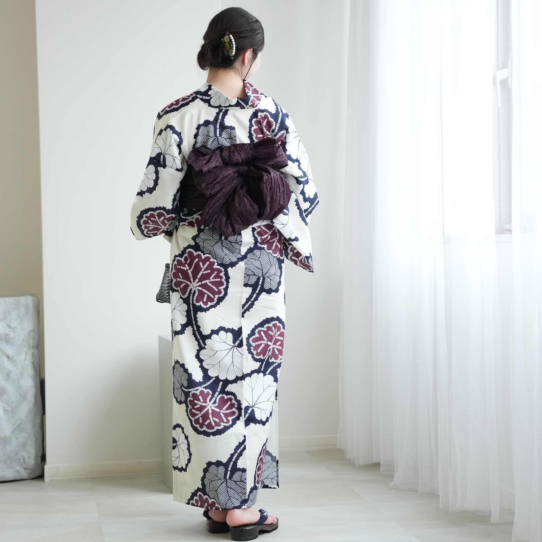 utatane 浴衣 レディース セット トールサイズ 高級変わり織 浴衣3点