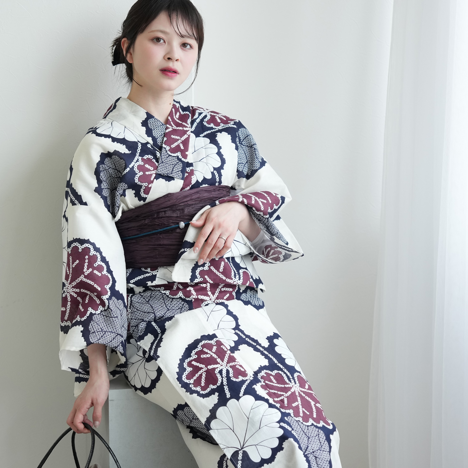 utatane 浴衣 レディース セット 3L utatane 高級変わり織 浴衣3点