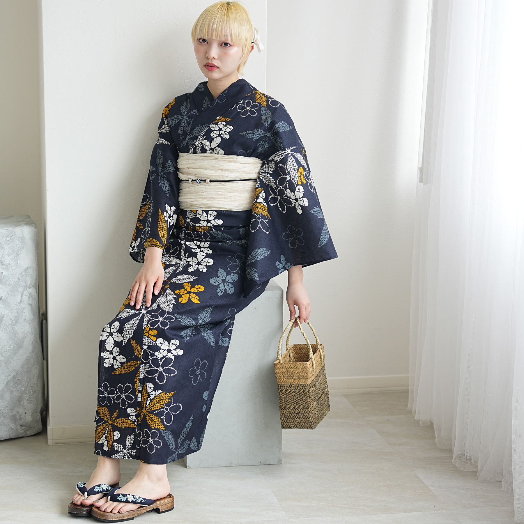 浴衣 ゆかた レディース 女性 おしゃれ レトロ 古典 昭和 平成 大人 夏 盆踊り utatane ウタタネ うたたね 帯 下駄 セット