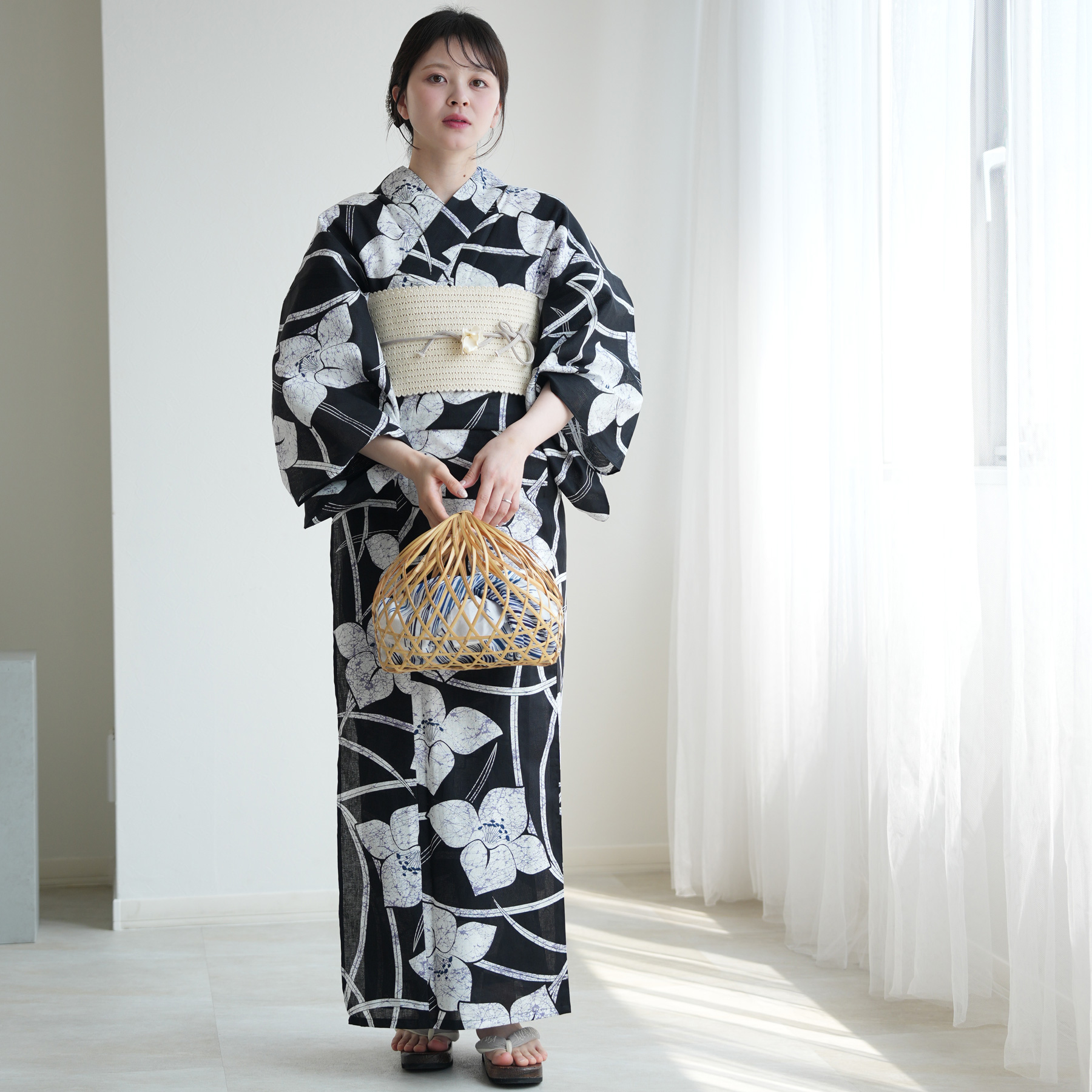 utatane 浴衣 レディース セット 3L utatane 高級変わり織 浴衣3点